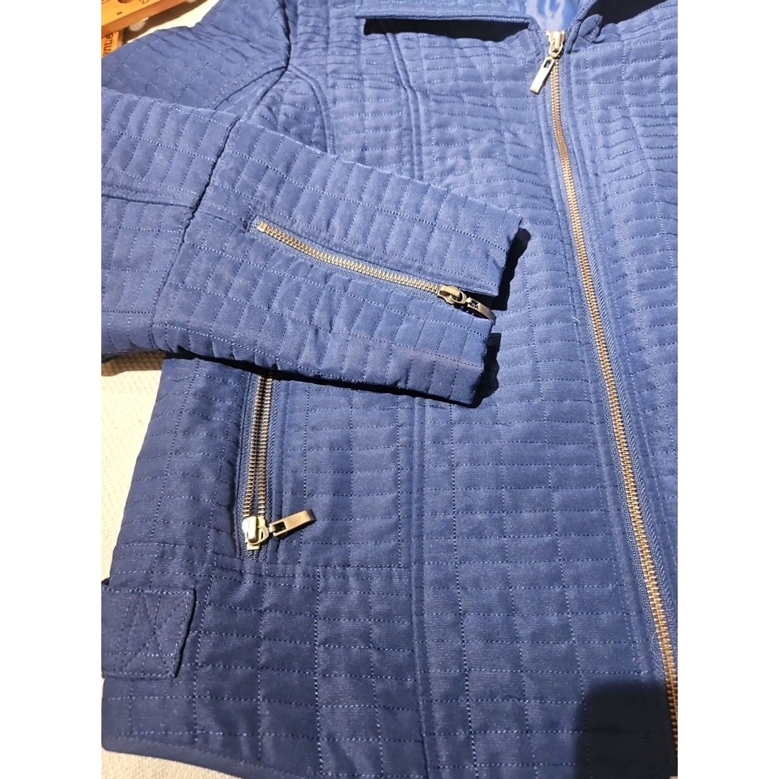 Vintage Chicos Jacket Womens Sz 2 Blue Quilted Full Zip Pocket Casual Outdoor Size XS / US 0-2 / IT 36-38 - 5 Thumbnail