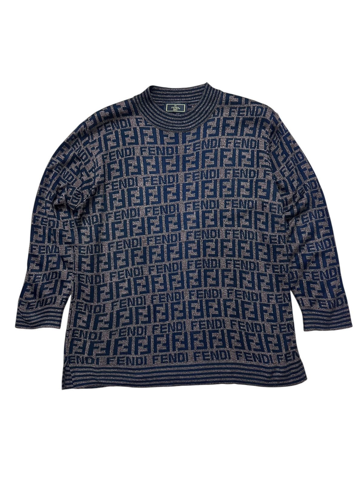 Vintage Vintage 90s Fendi Zucca Monogram Sweaters Size US M / EU 48-50 / 2 - 1 Thumbnail