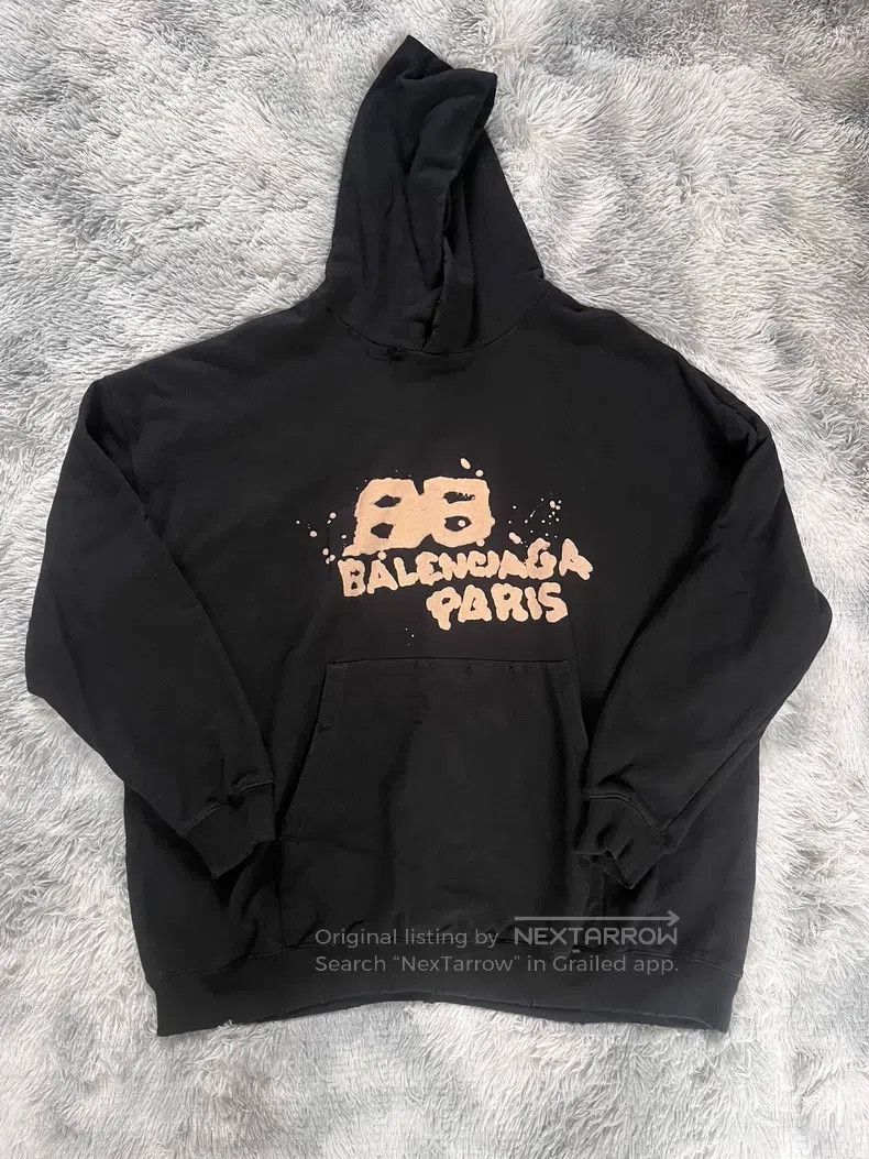 Balenciaga Balenciaga Classic Letter Logo Printed Hooded Sweatshirt Size US XS / EU 42 / 0 - 1 Thumbnail