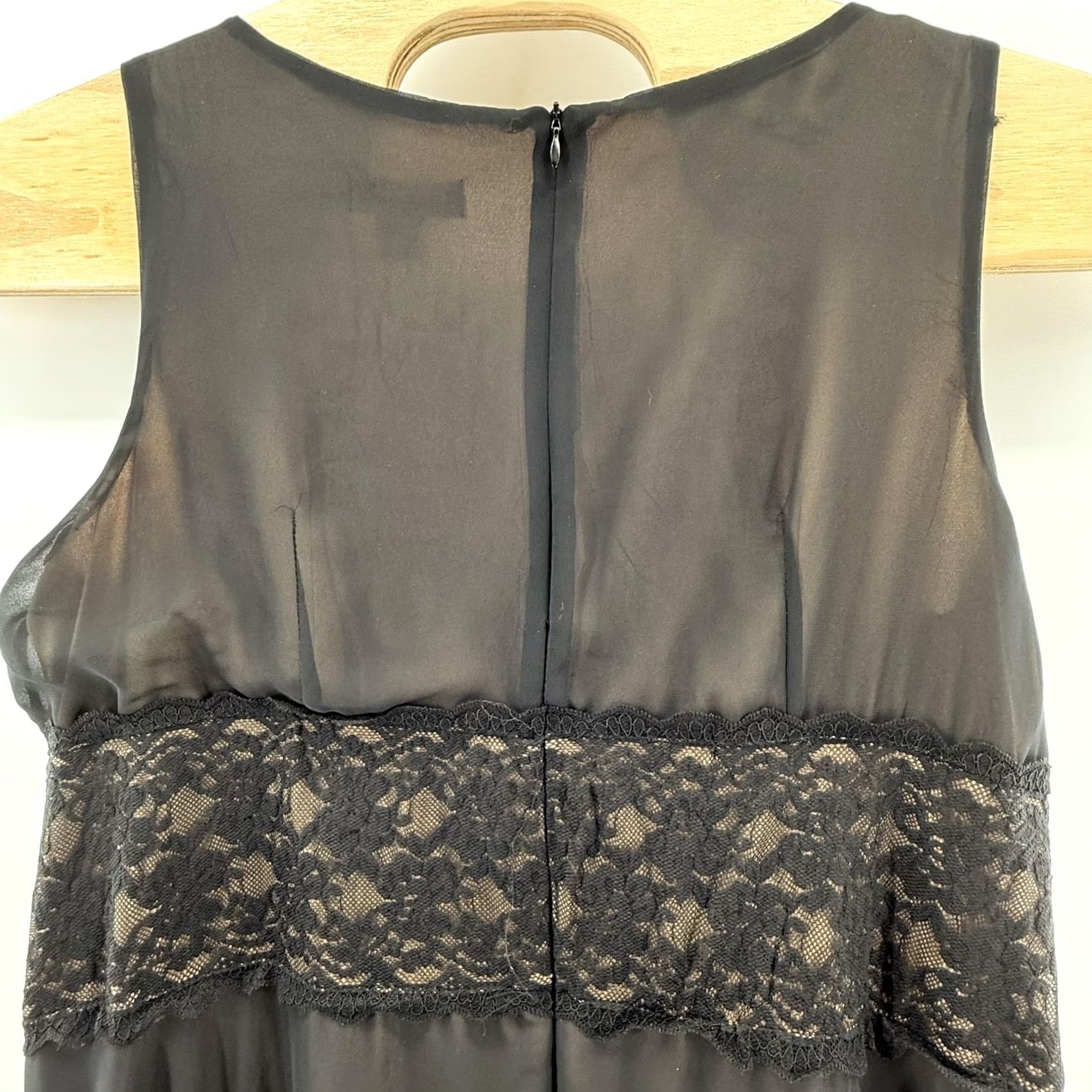 Vintage Dressbarn Collection Dress Womens 16W Black Sleeveless Midi Party Lace Waist V-Neck 43" A-Line/Wrap Dress, Formal, Cocktail, Evening Size XXL / US 16-18 / IT 52-54 - 7 Thumbnail