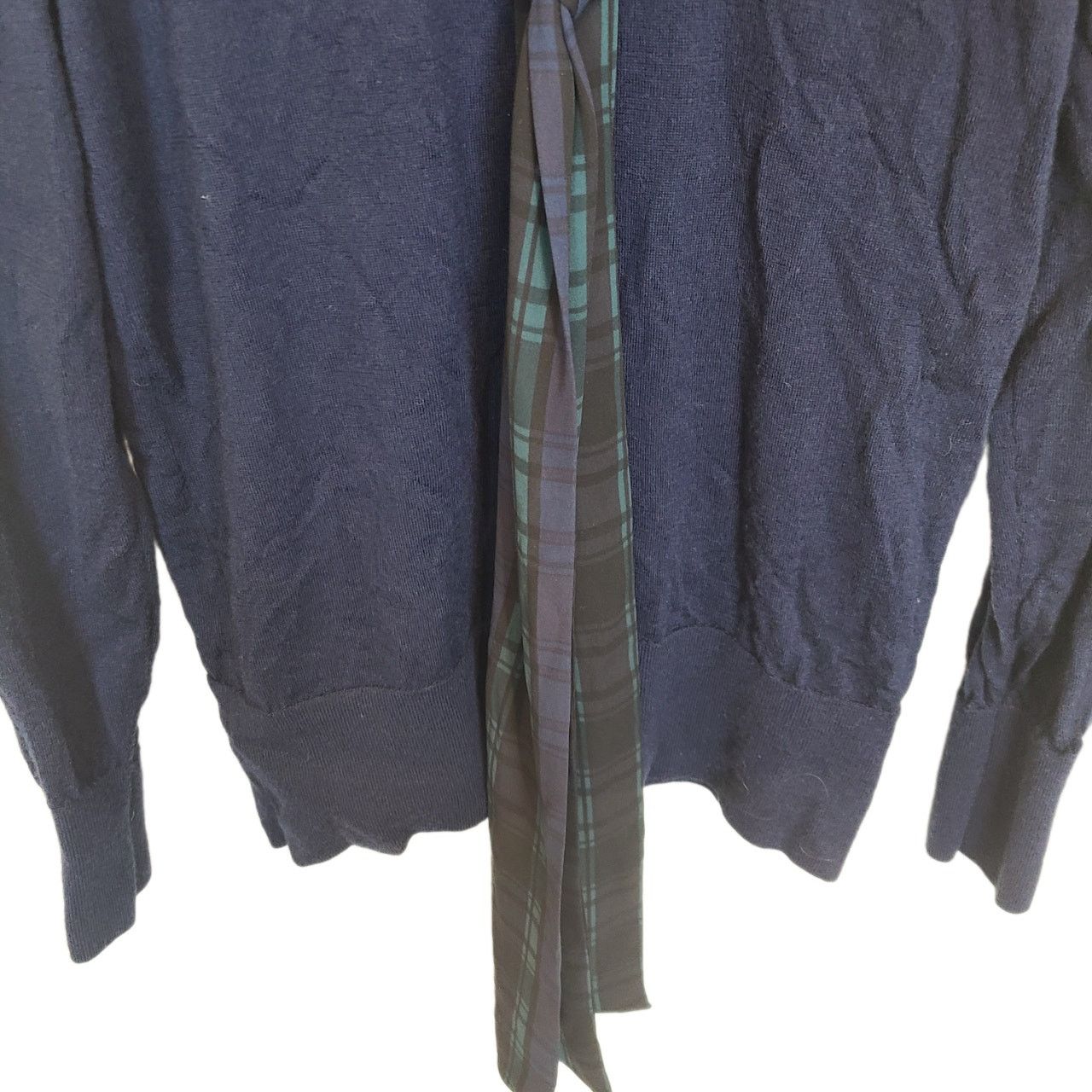 J.Crew J. Crew Sweater Women M Blue Merino Wool Tartan Plaid Scarf Size M / US 6-8 / IT 42-44 - 3 Thumbnail