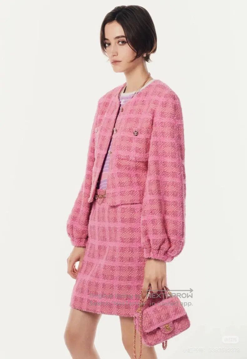 Chanel Chanel 24P pink lantern sleeve braided jacket Size S / US 4 / IT 40 - 8 Thumbnail