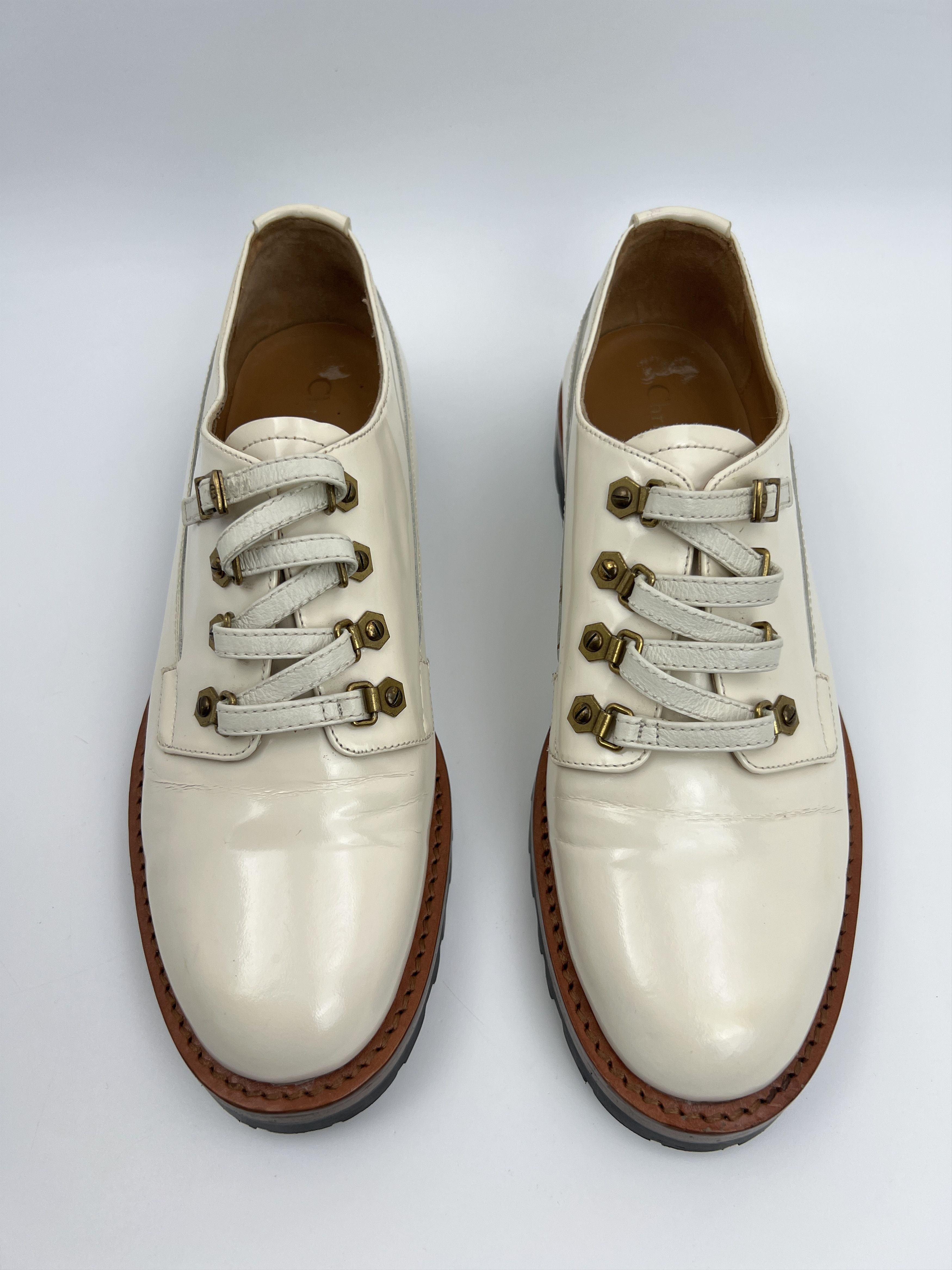 Dior Vintage Christian Dior Heavy Chunky Brogues Patent Leather Size US 9 / IT 39 - 5 Thumbnail