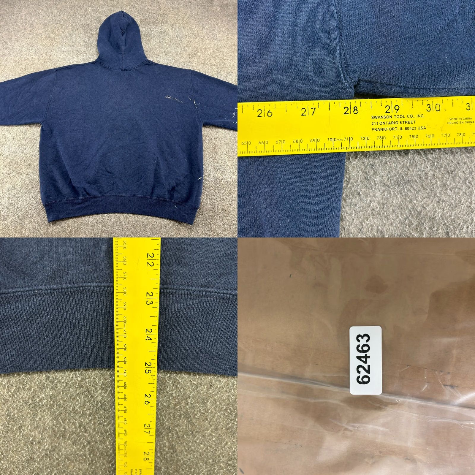 Russell Athletic VINTAGE Russell Athletic Hoodie Mens 2XL Blue Navy Pullover Cotton Boxy USA 90s Size US XXL / EU 58 / 5 - 10 Thumbnail