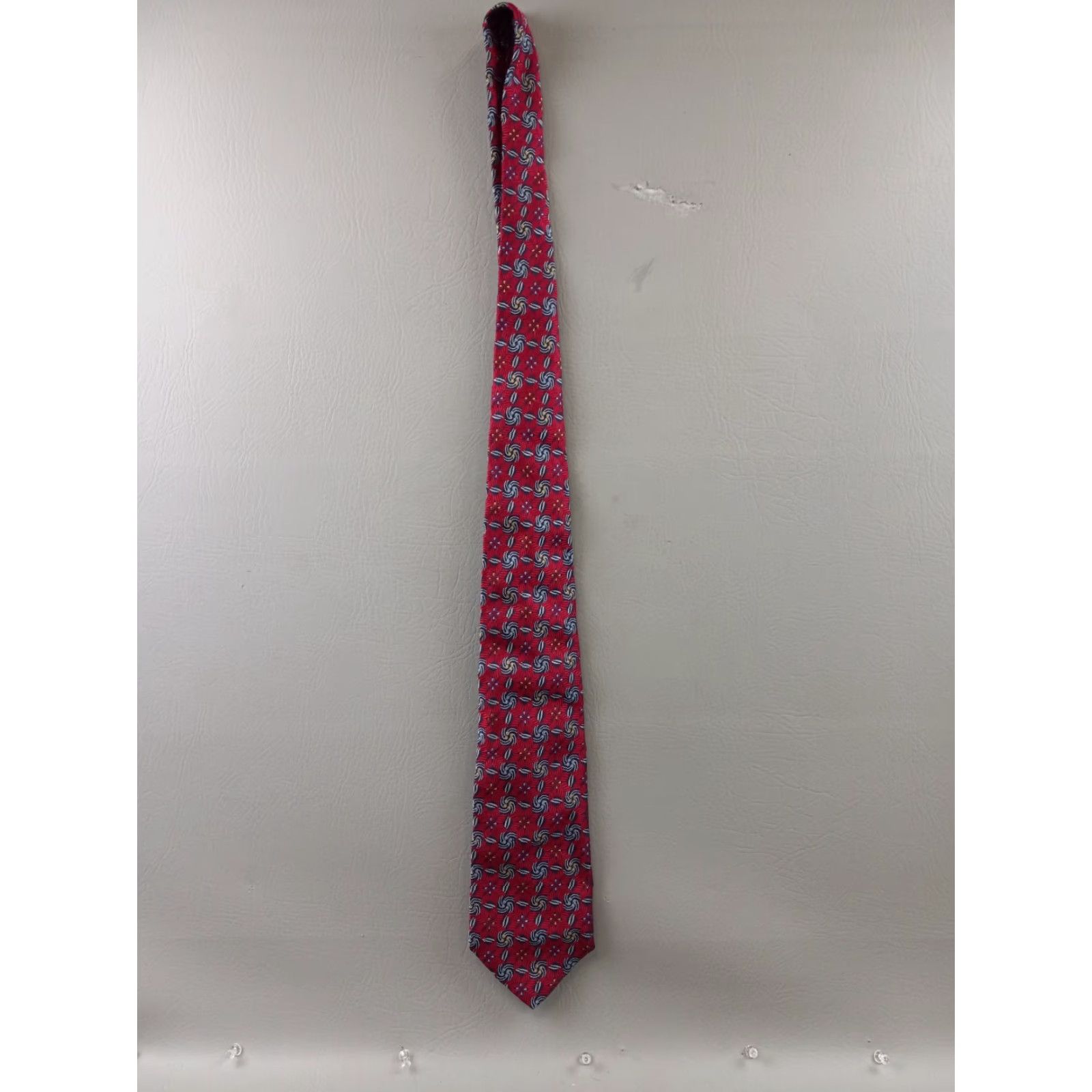 Robert Talbott Robert Talbott Best of Class Nordstrom Red Burgundy Blue Gold Silk Tie Men Tie Geometric Silk 57"-60" Adjustable 4 in Pointed Vintage No Size ONE SIZE - 2 Thumbnail