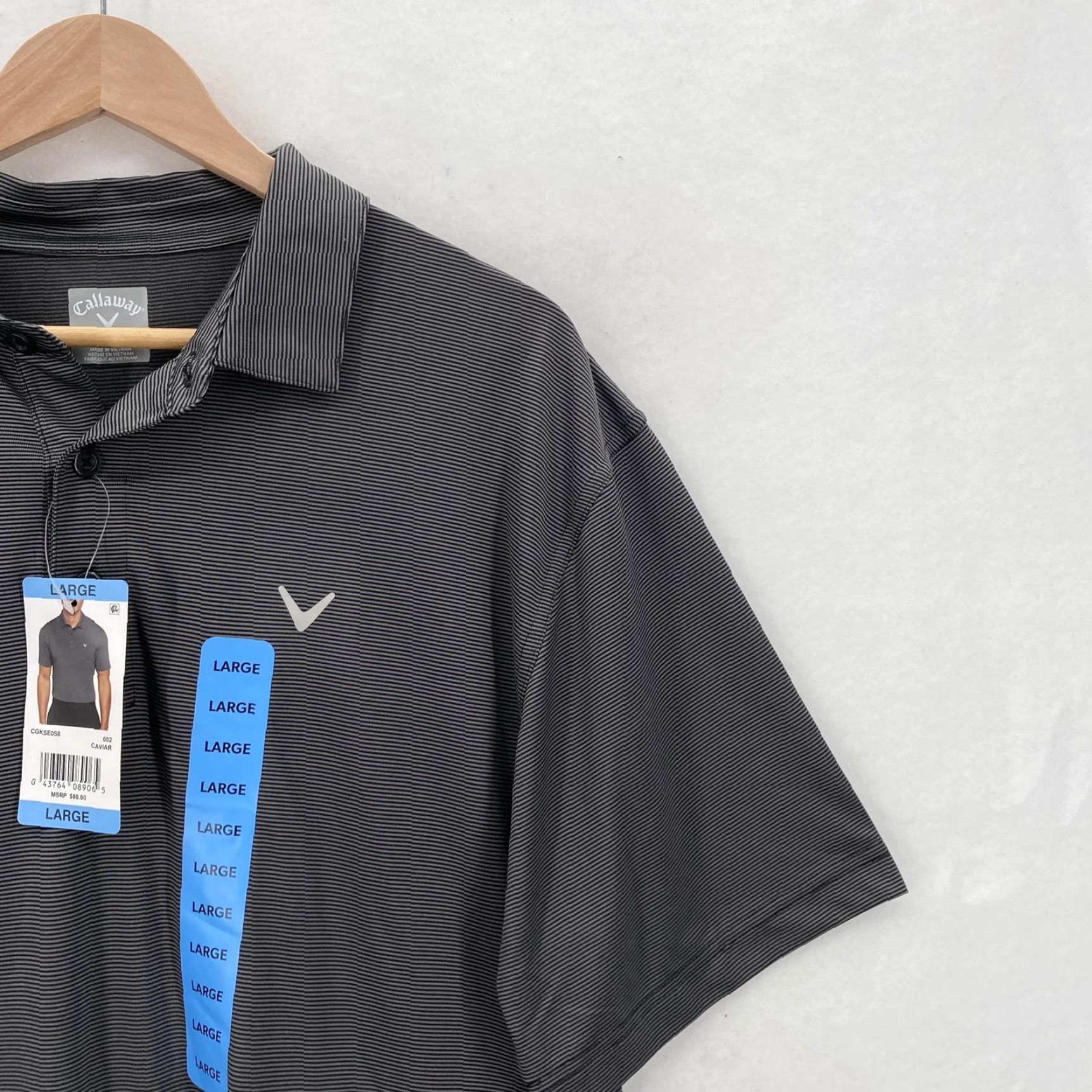 Callaway Callaway Polo Shirt Mens Large Black Micro Stripe Golf Moisture Wicking Preppy Shirt Mens L Black Stripe Polo Size US L / EU 52-54 / 3 - 2 Thumbnail