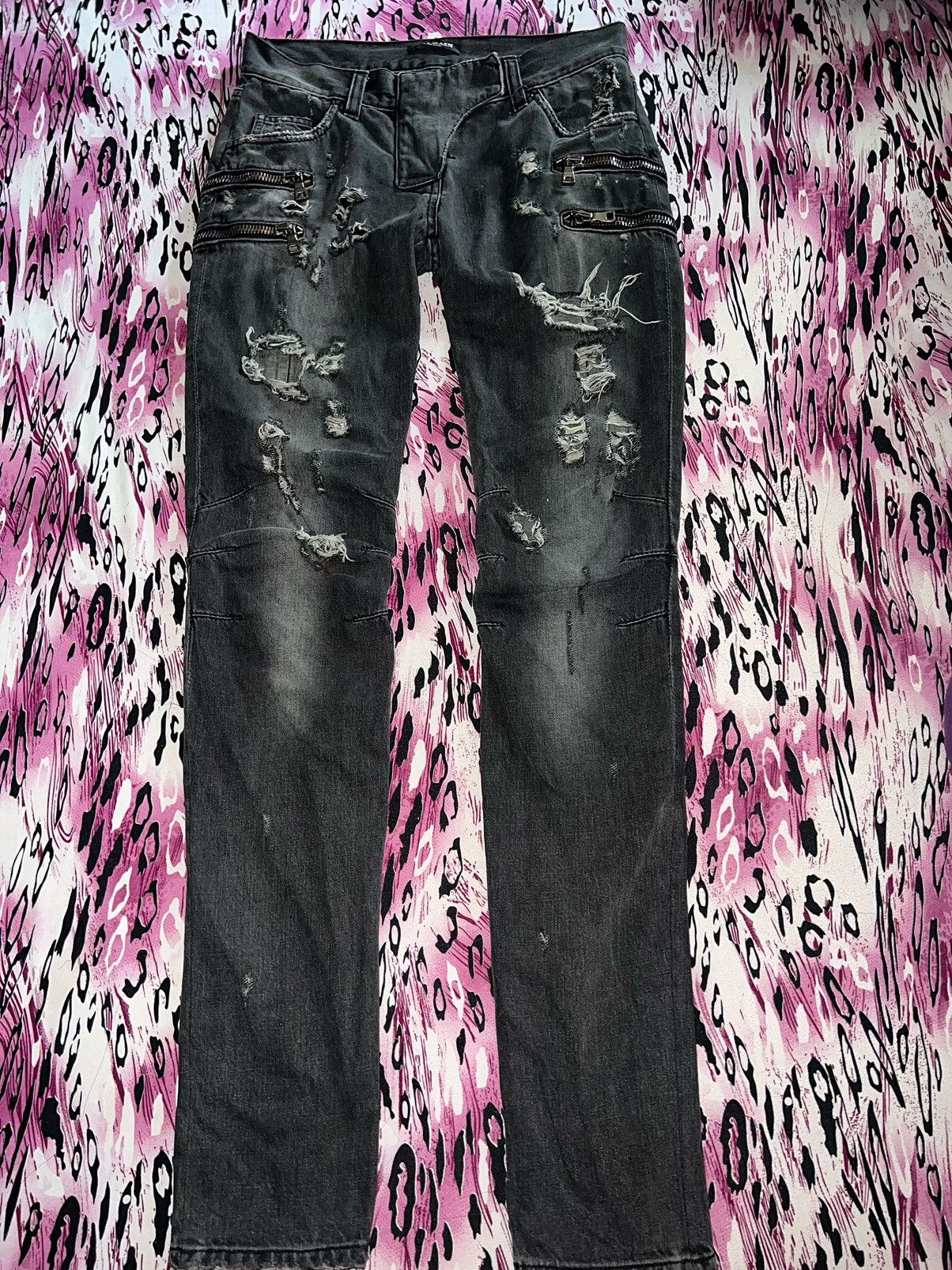 Balmain Rare Balmain by Christophe Decarnin distressed biker denim ➕ Size 26" / US 2 / IT 38 - 6 Thumbnail