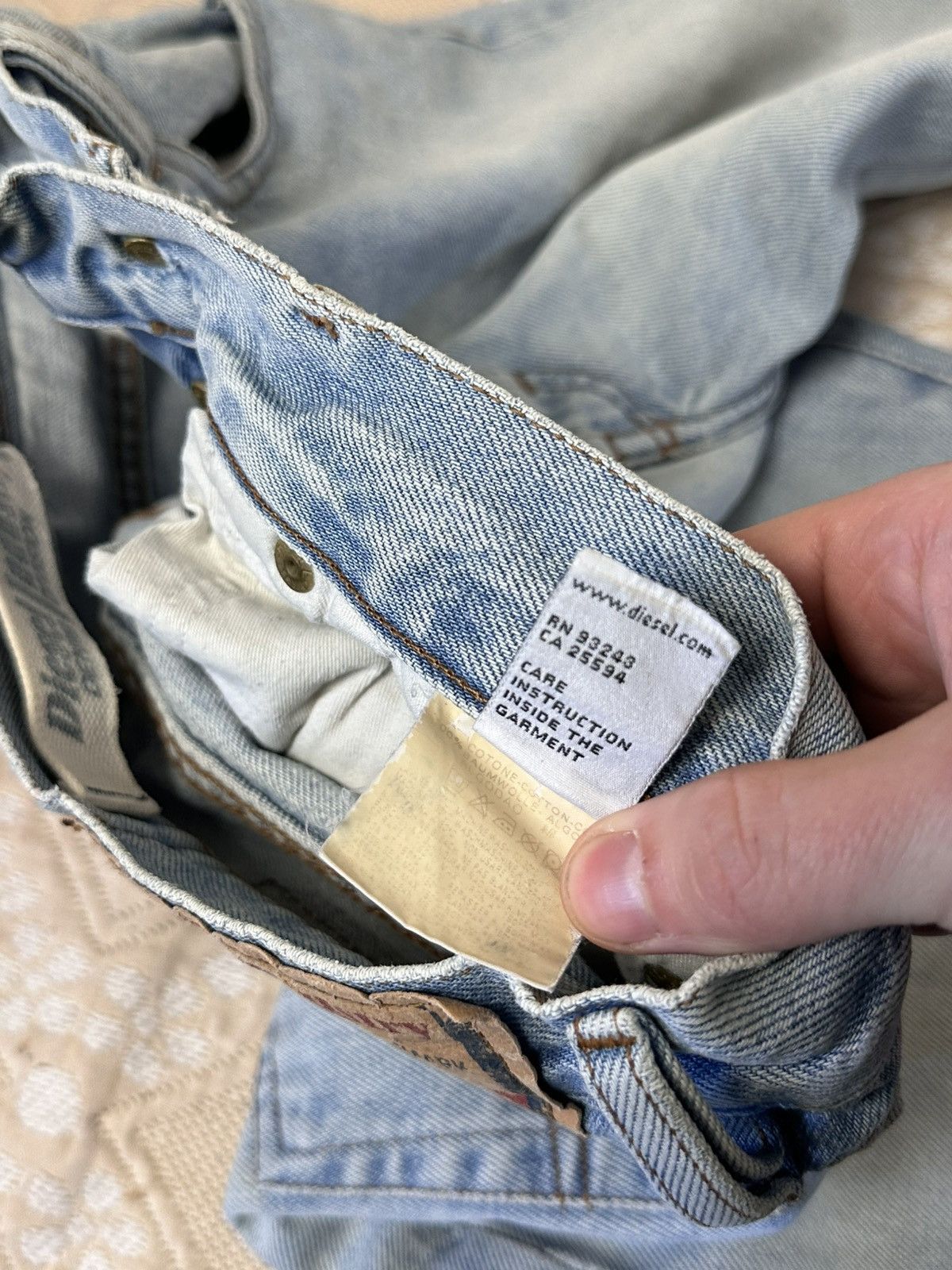 Diesel 🔥 90s Vintage Diesel Distressed Pocket Denim Jeans Y2K Pants Size US 31 - 5 Thumbnail
