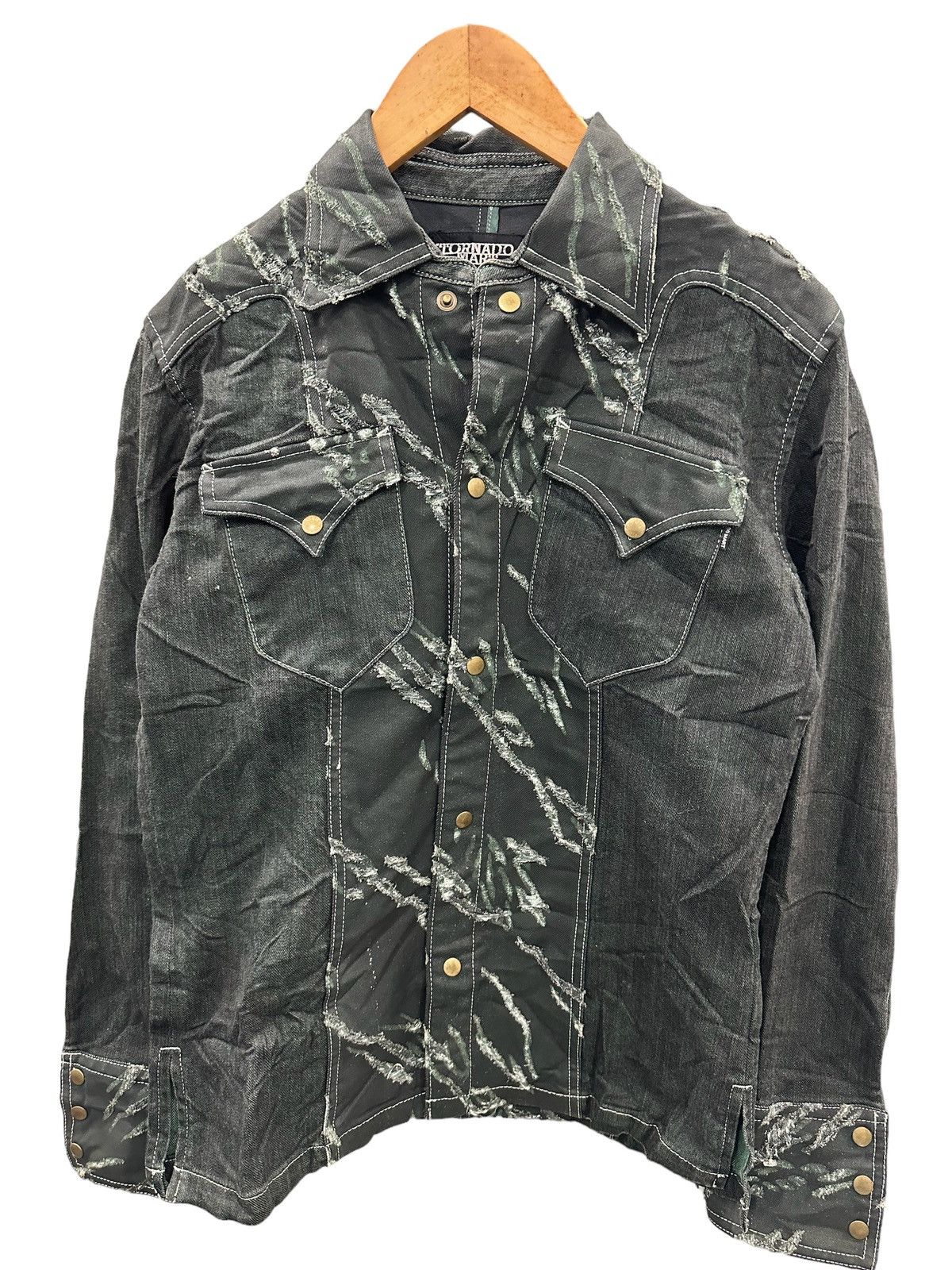 Tornado Mart 2000’s TORNADO MART Distressed Rockabilly Denim Jacket Size US L / EU 52-54 / 3 - 2 Thumbnail