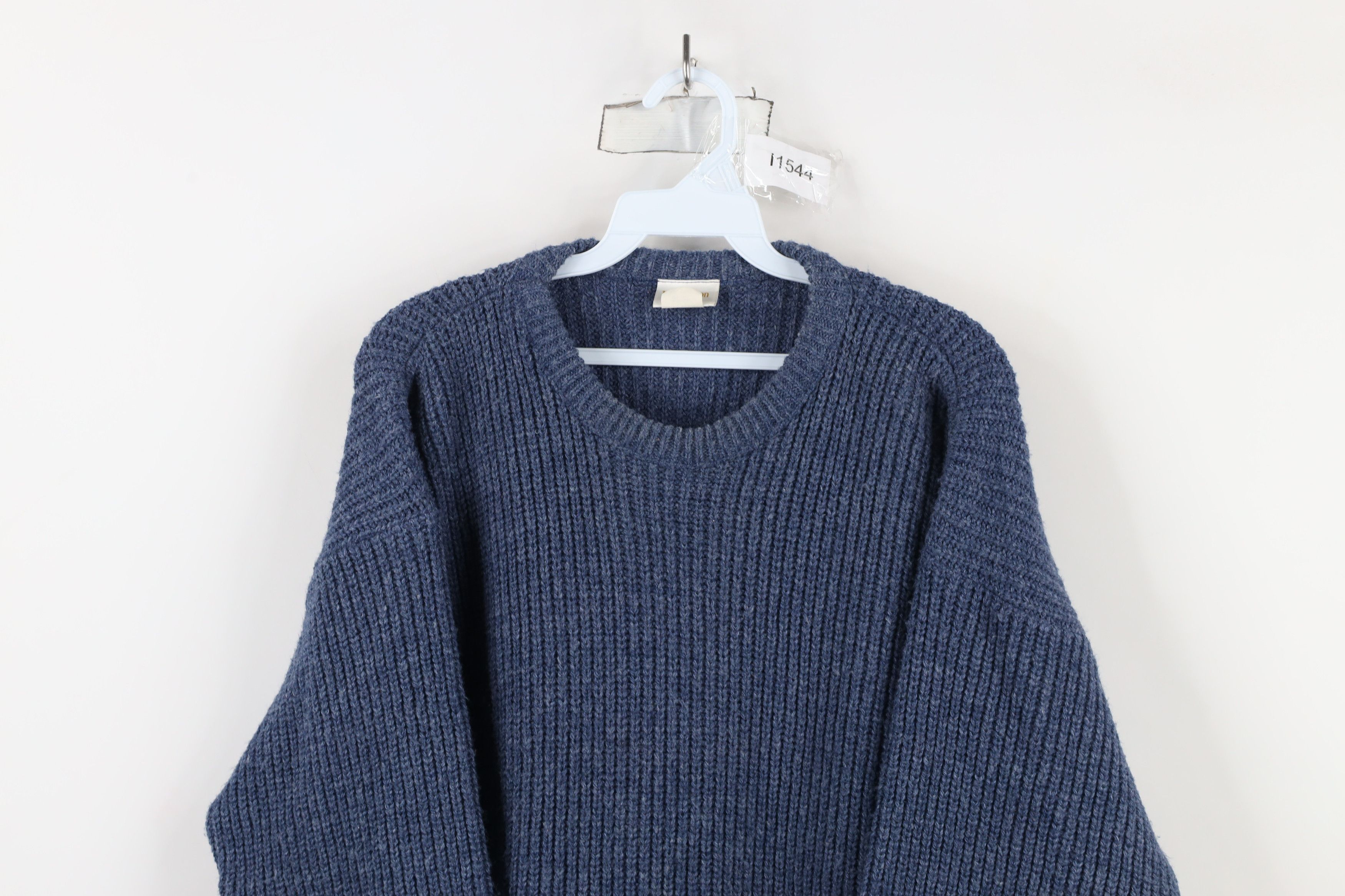 Vintage Vintage 90s Streetwear Chunky Ribbed Knit Sweater Blue USA Size US S / EU 44-46 / 1 - 2 Thumbnail