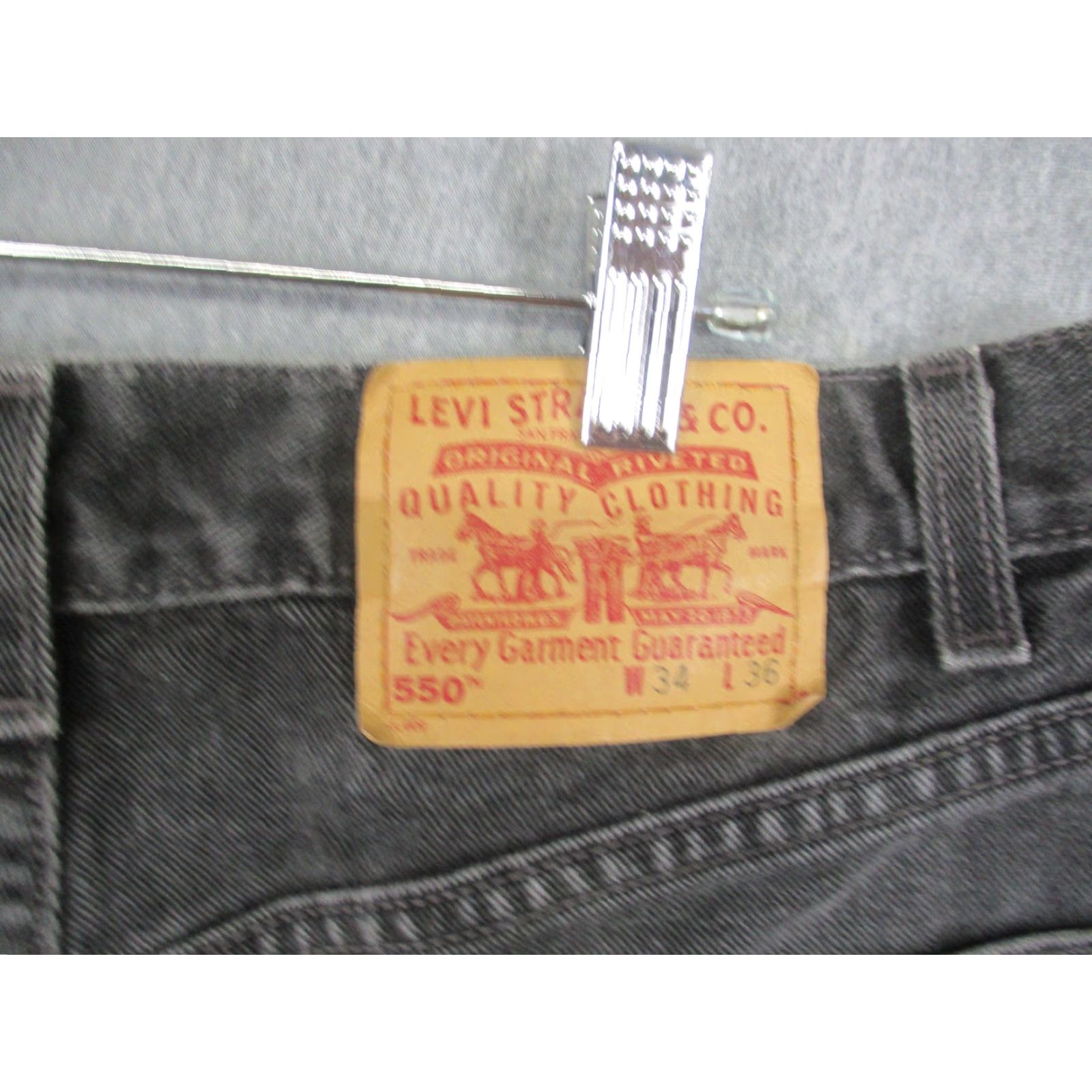 Levi's VINTAGE Levi's 550 Jeans Mens 34x36 Relaxed Fit Tapered Leg Made USA 90s Denim Gray Size US 34 / EU 50 - 6 Thumbnail