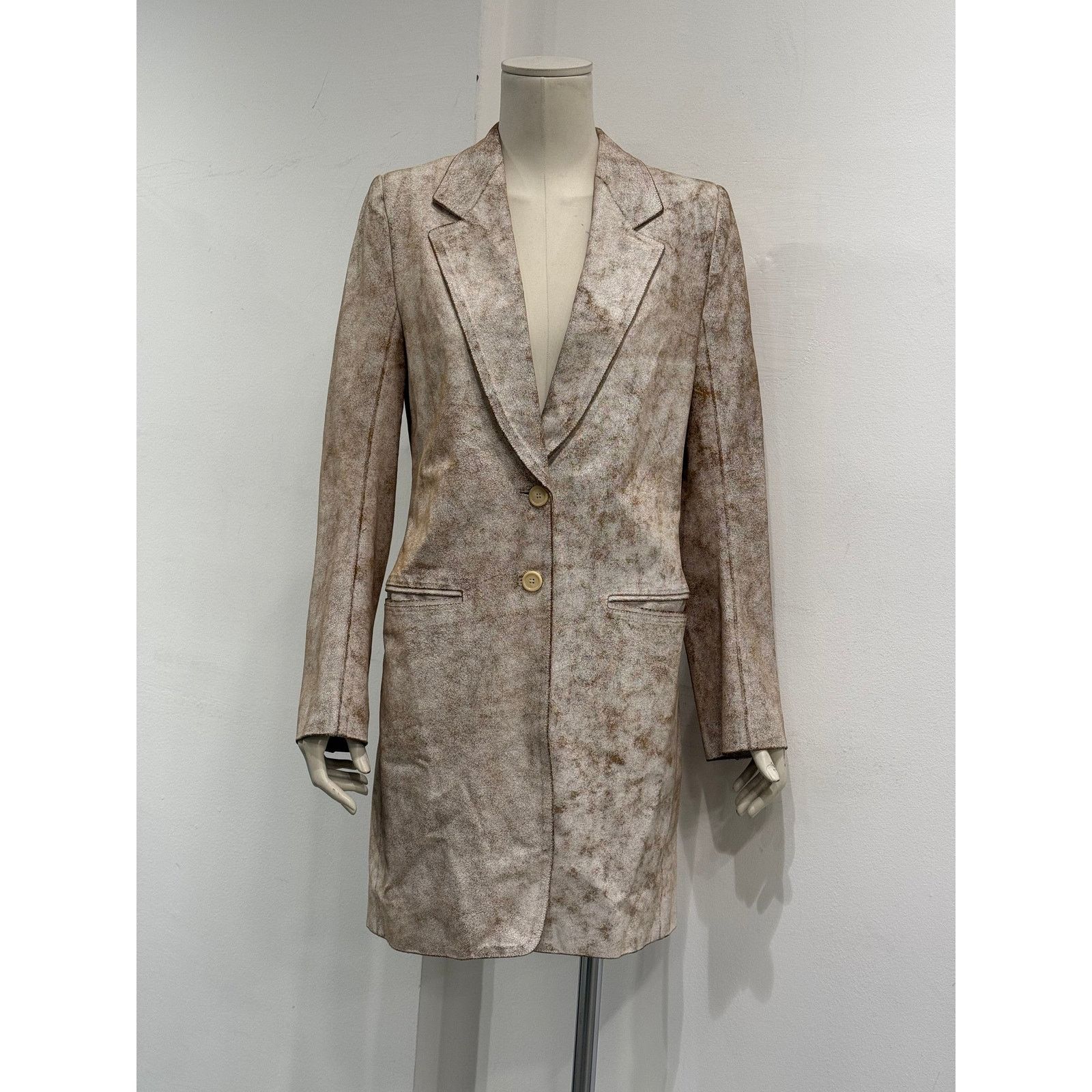 Ann Demeulemeester S/S2002 Ann Demeulemeester distressed cracked leather coat Size S / US 4 / IT 40 - 2 Thumbnail
