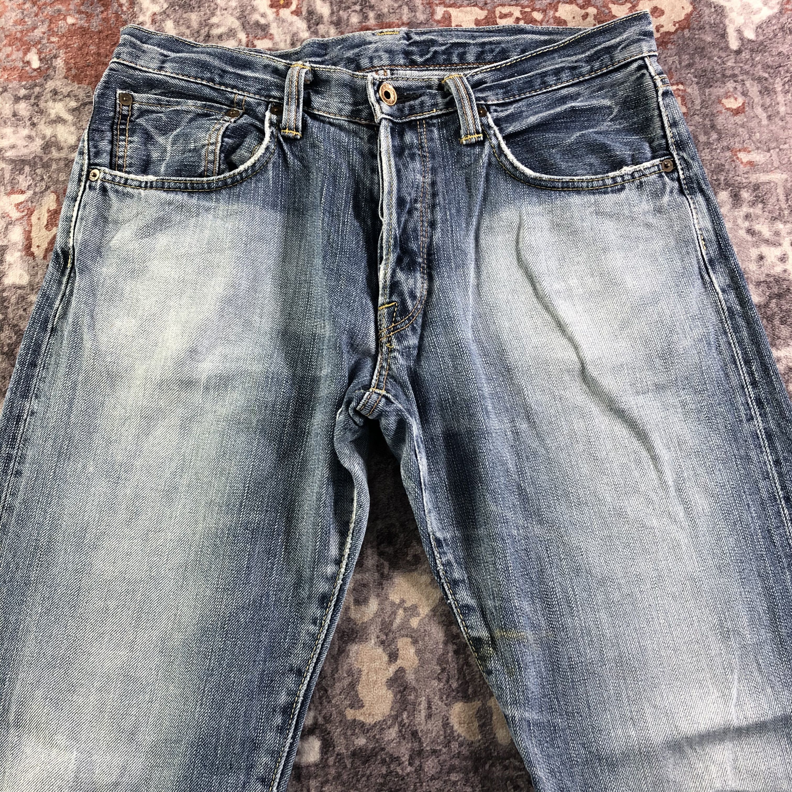 Edwin Vintage Blue Wash Edwin 505 Selvedge Jeans-JM3616 Size US 34 / EU 50 - 3 Thumbnail