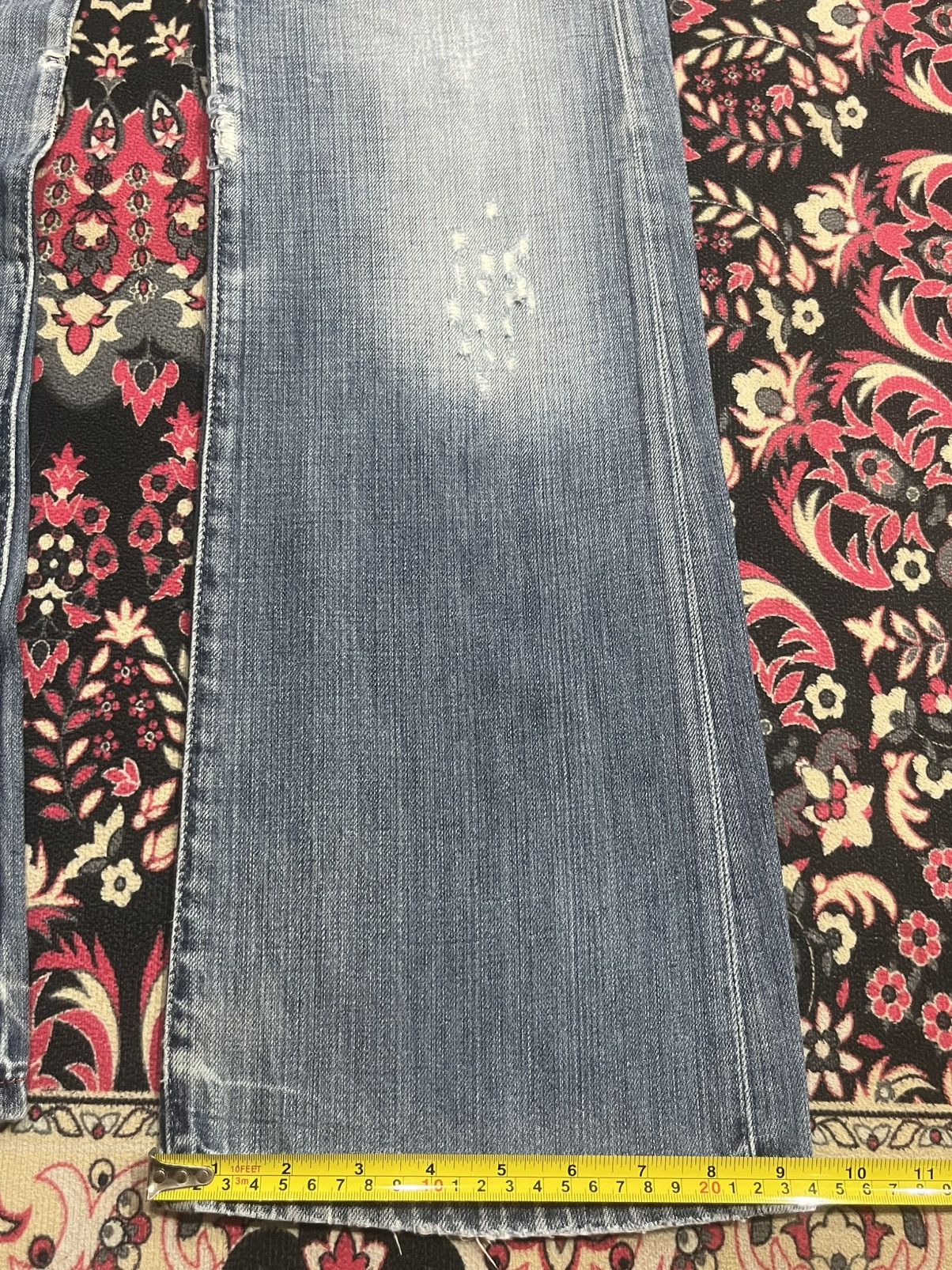 G-Star Vintage G-Star Raw Light Blue Washed Fringe Flare Jeans Size US 30 / EU 46 - 20 Thumbnail