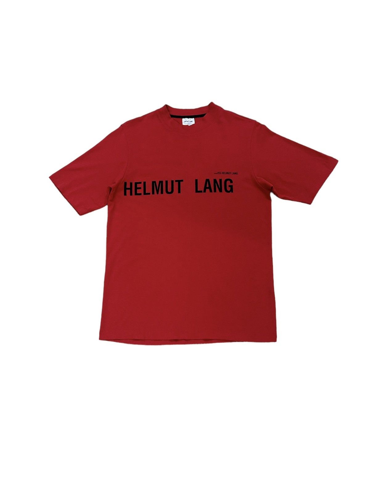 image of Beautiful Helmut Lang Seen By Shayne Oliver Split Tee in Red, Men's (Size Medium)