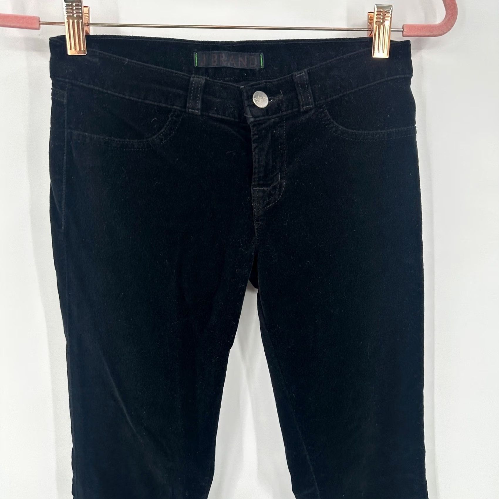 J Brand J Brand Black Velvet Leggings Womens Size 25 Skinny Fit Stretch Pants Size 42" / US 20 - 7 Thumbnail