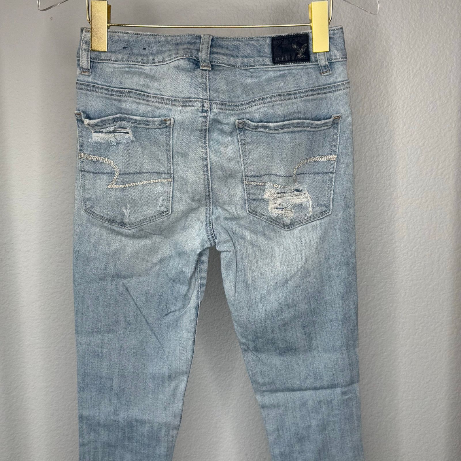 American Eagle Outfitters American Eagle Women's Distressed Hi Rise Stretch Jeggings Size 26" / US 2 / IT 38 - 8 Thumbnail