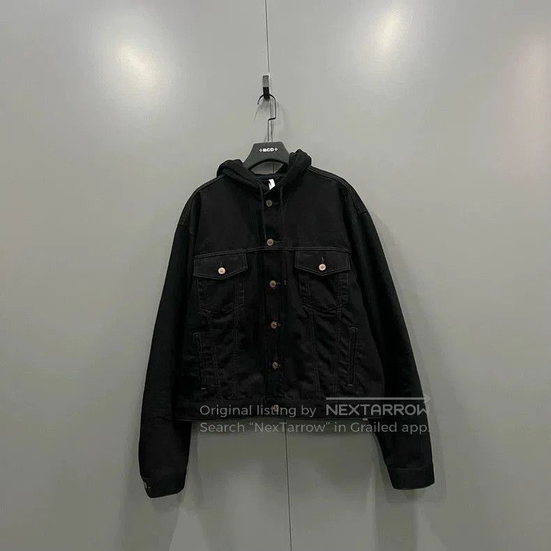 Balenciaga Balenciaga Black Denim Hooded Jacket. Size US M / EU 48-50 / 2 - 1 Thumbnail