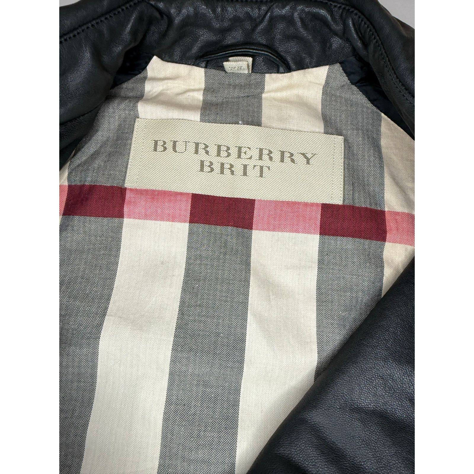 Burberry Burberry Brit Black Brown Leather Cotton Belted Jacket US 4 Size S / US 4 / IT 40 - 7 Thumbnail