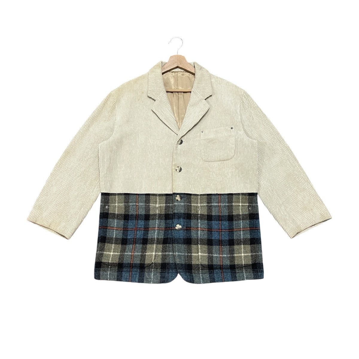 Issey Miyake Hai Sporting Gear Issey Miyake Corduroy Plaid Panel Jacket Size US M / EU 48-50 / 2 - 1 Thumbnail