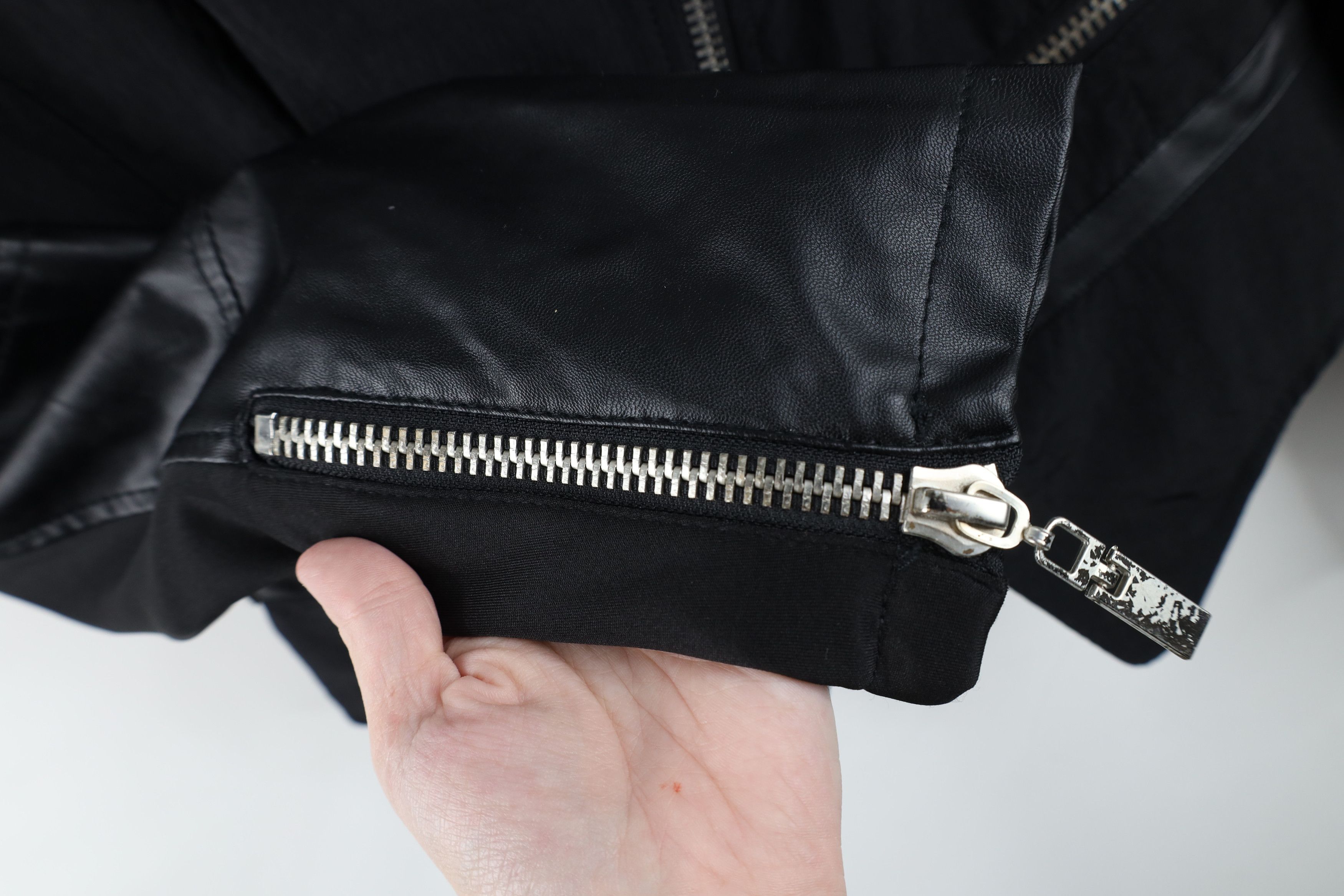 Vintage Vintage Cache Asymmetrical Zip Cropped Motorcycle Jacket Size L / US 10 / IT 46 - 7 Thumbnail