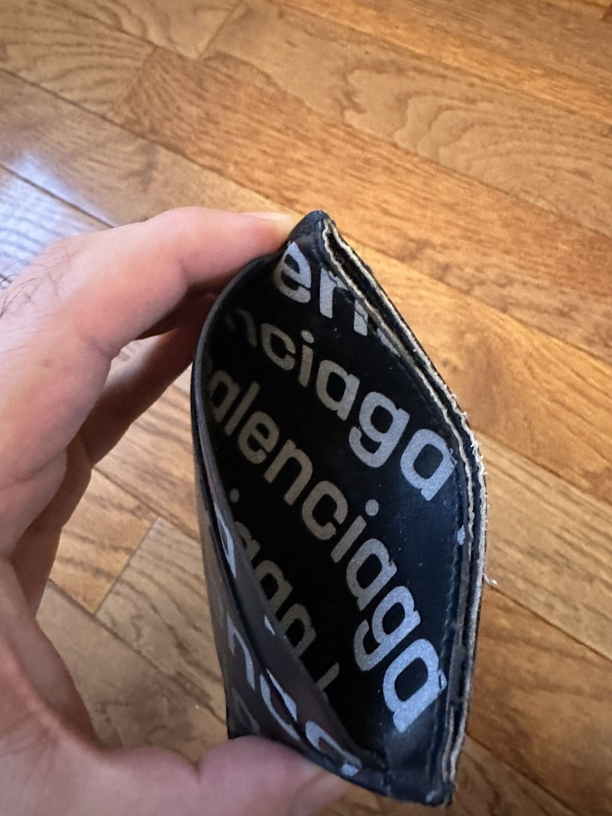 Balenciaga Balenciaga All Over Logo Print Card Holder Black Size ONE SIZE - 4 Thumbnail