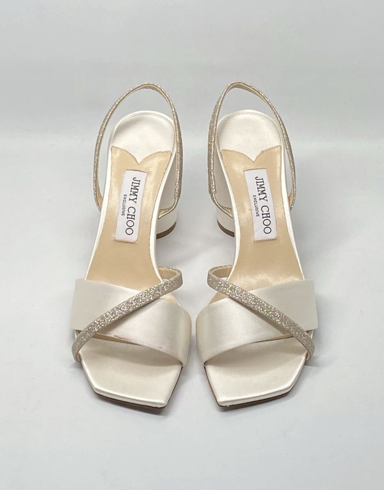 Jimmy Choo Jimmy Choo Plum Satin & Glitter Slingback Sandals size 39 Size US 9 / IT 39 - 4 Thumbnail
