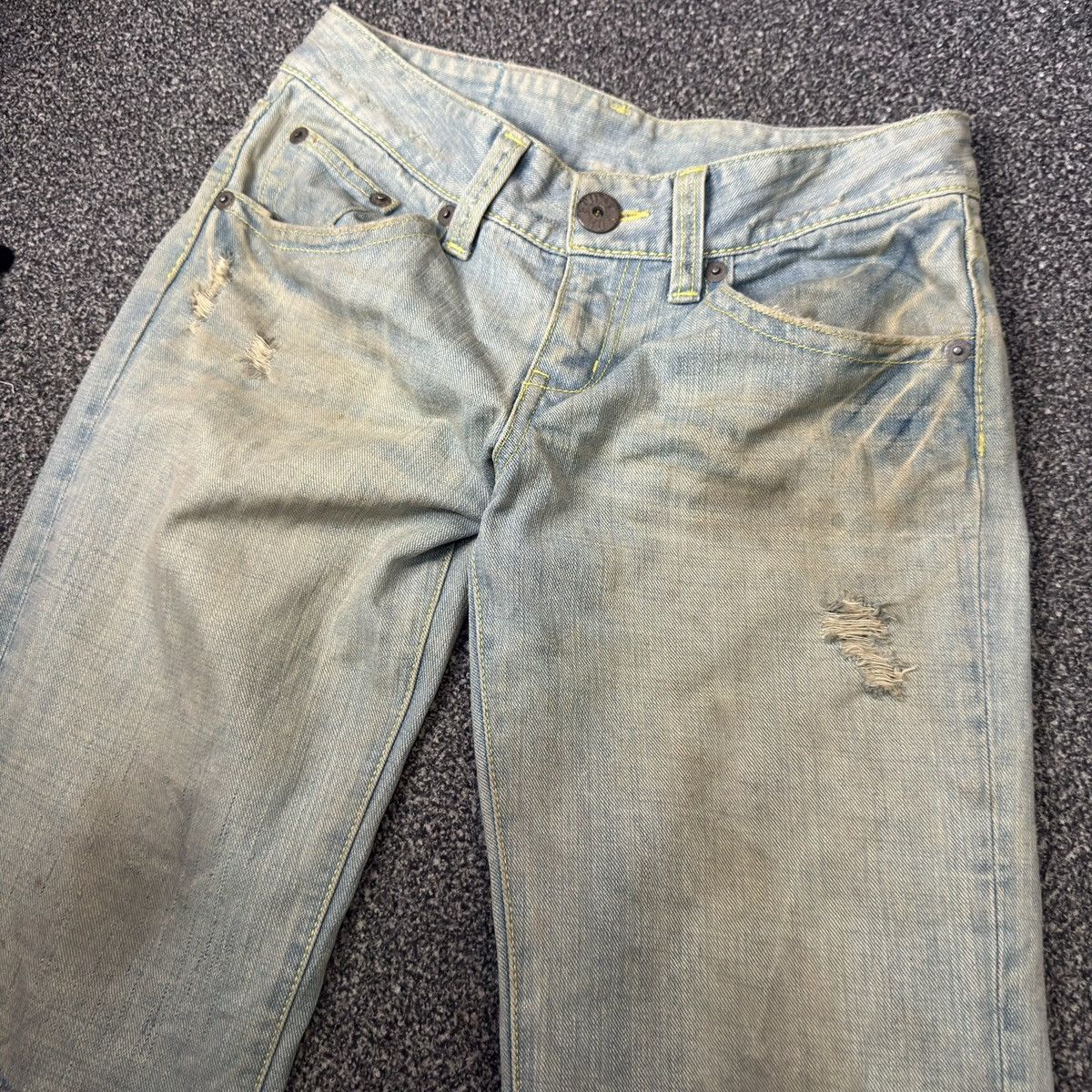 Miss Sixty 🔥🇯🇵 Japanese Flared Cocolulu Destroyed Distressed Denim Size 30" / US 8 / IT 44 - 4 Thumbnail