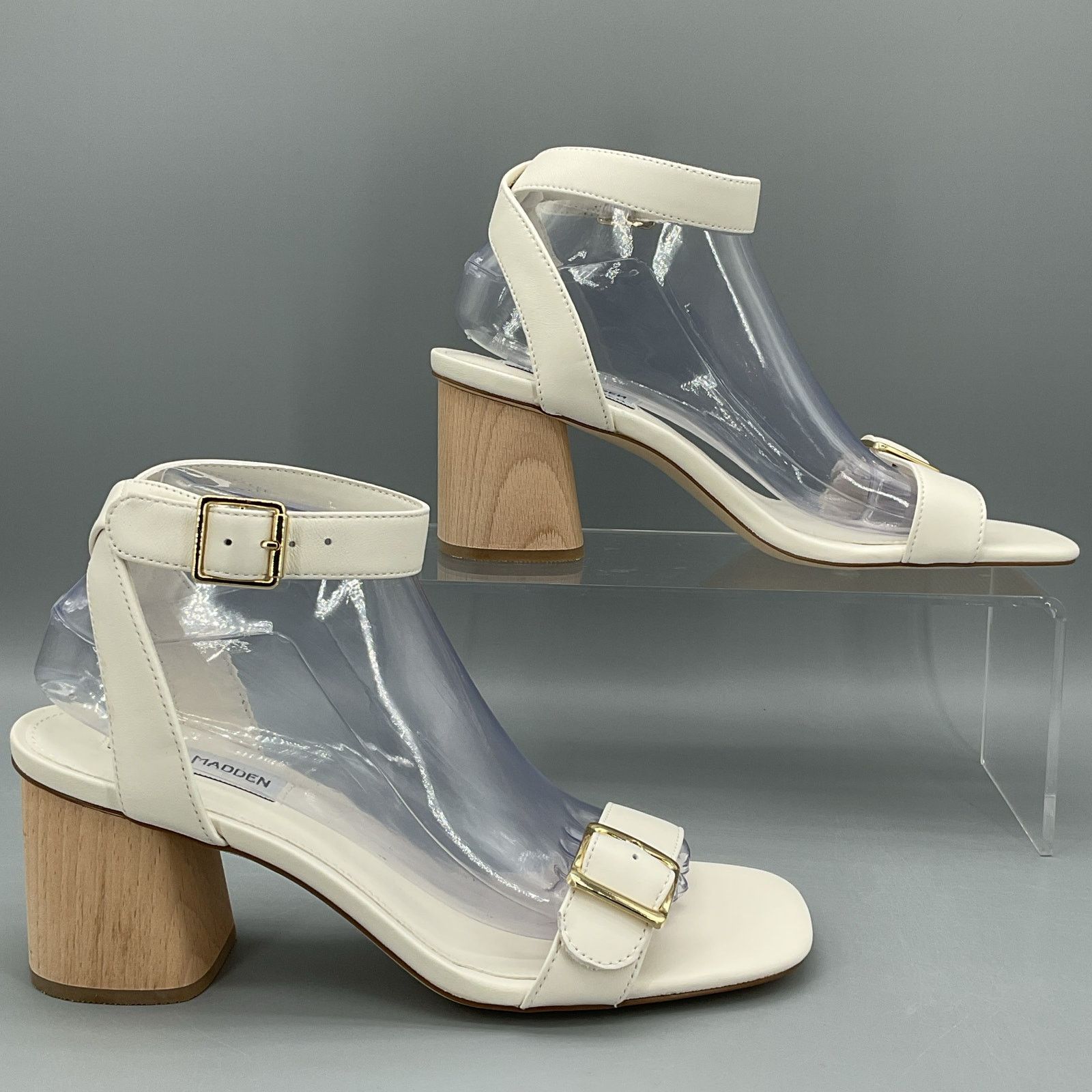 Steve Madden Steve Madden Women Mindi Leather Sandal White Size 9M Size US 9 / IT 39 - 1 Thumbnail