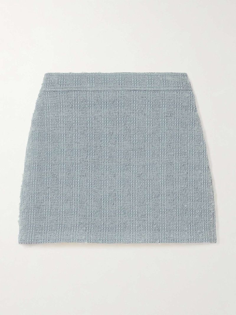 Gucci o1la5ras0526 Wool Tweed Mini Skirt in Light Blue Size 28" / US 6 / IT 42 - 1 Thumbnail