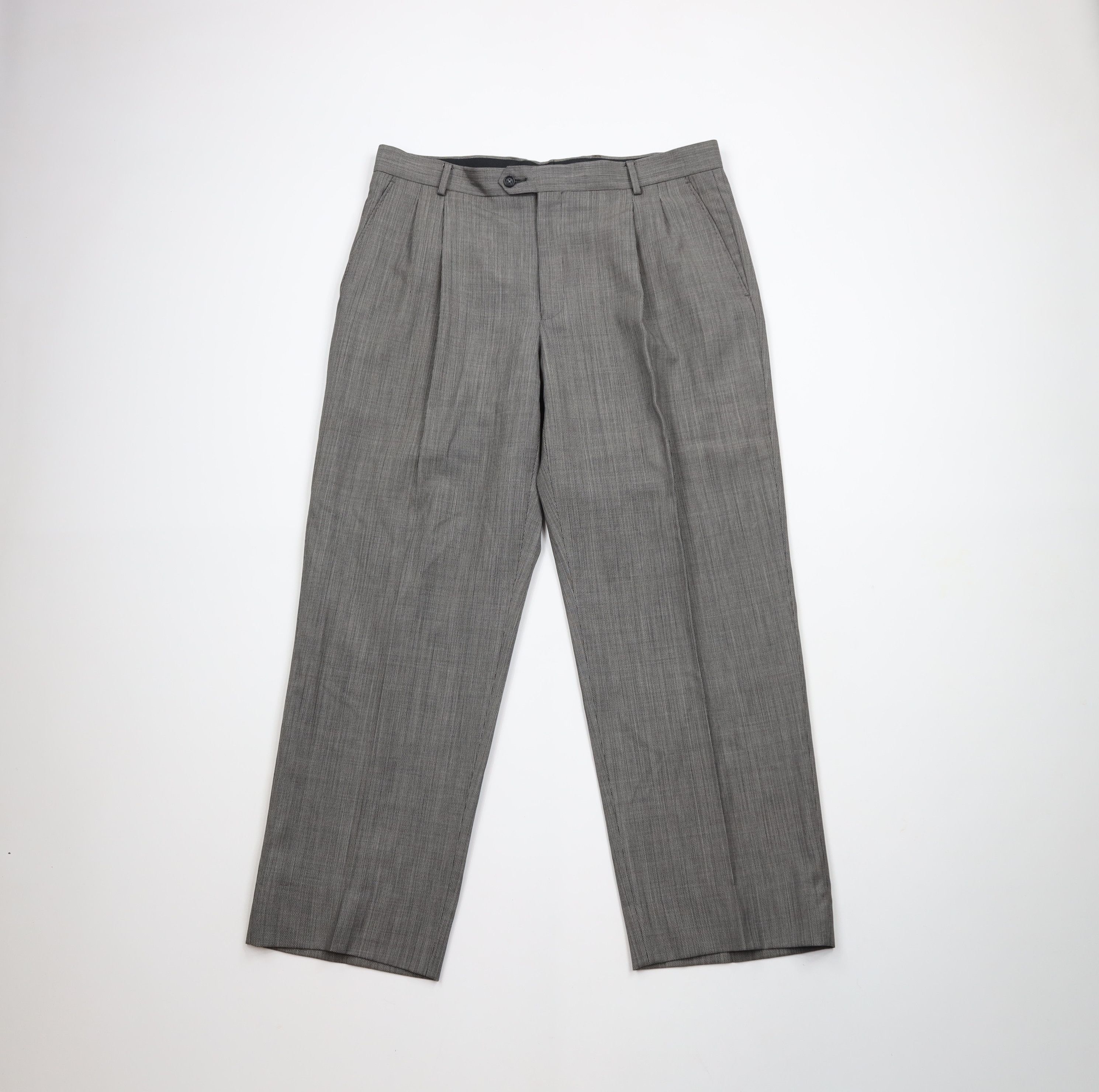Vintage Vintage 90s Streetwear Pleated Wide Leg Chino Pants Gray Size US 36 / EU 52 - 1 Thumbnail
