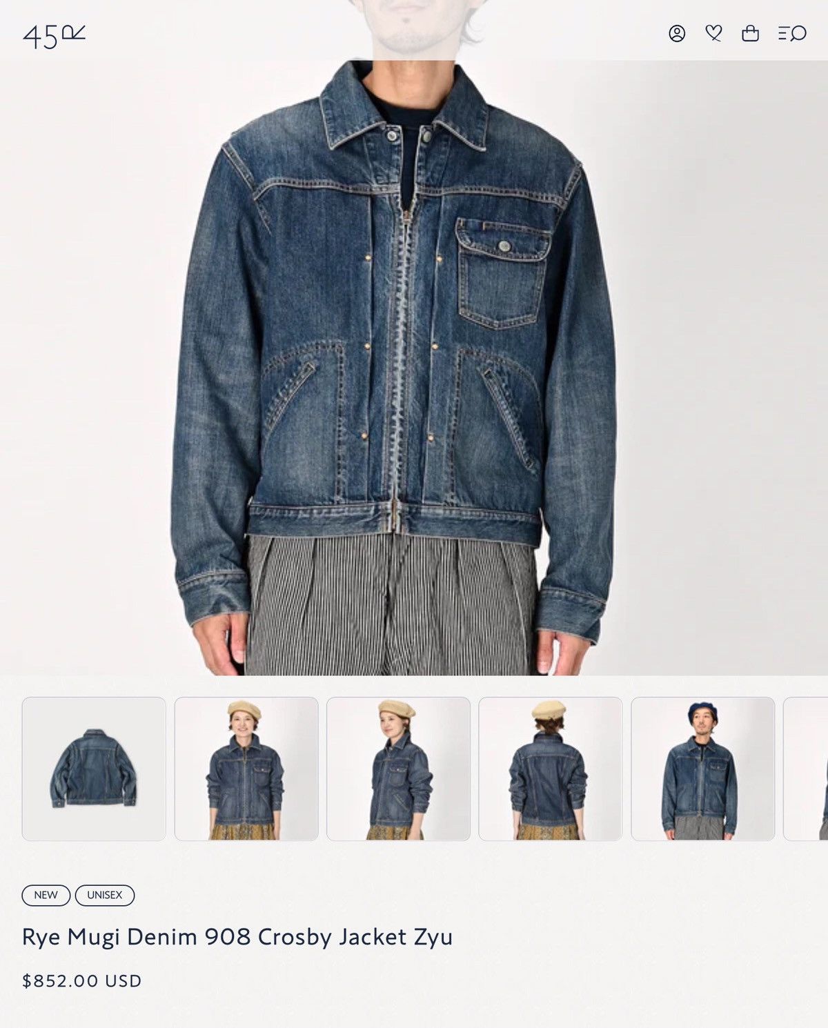 45rpm × Japanese Brand 45rpm Rye Mugi Denim Jacket Size US M / EU 48-50 / 2 - 2 Thumbnail