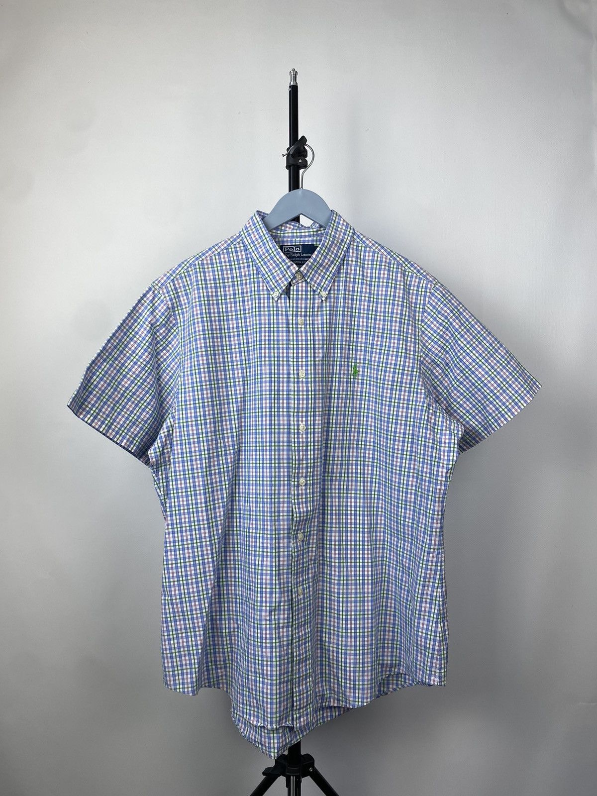 Polo Ralph Lauren × Ralph Lauren × Vintage 90s Vintage POLO RALPH LAUREN Short Sleeve Button Up Shirt Size US XL / EU 56 / 4 - 1 Thumbnail