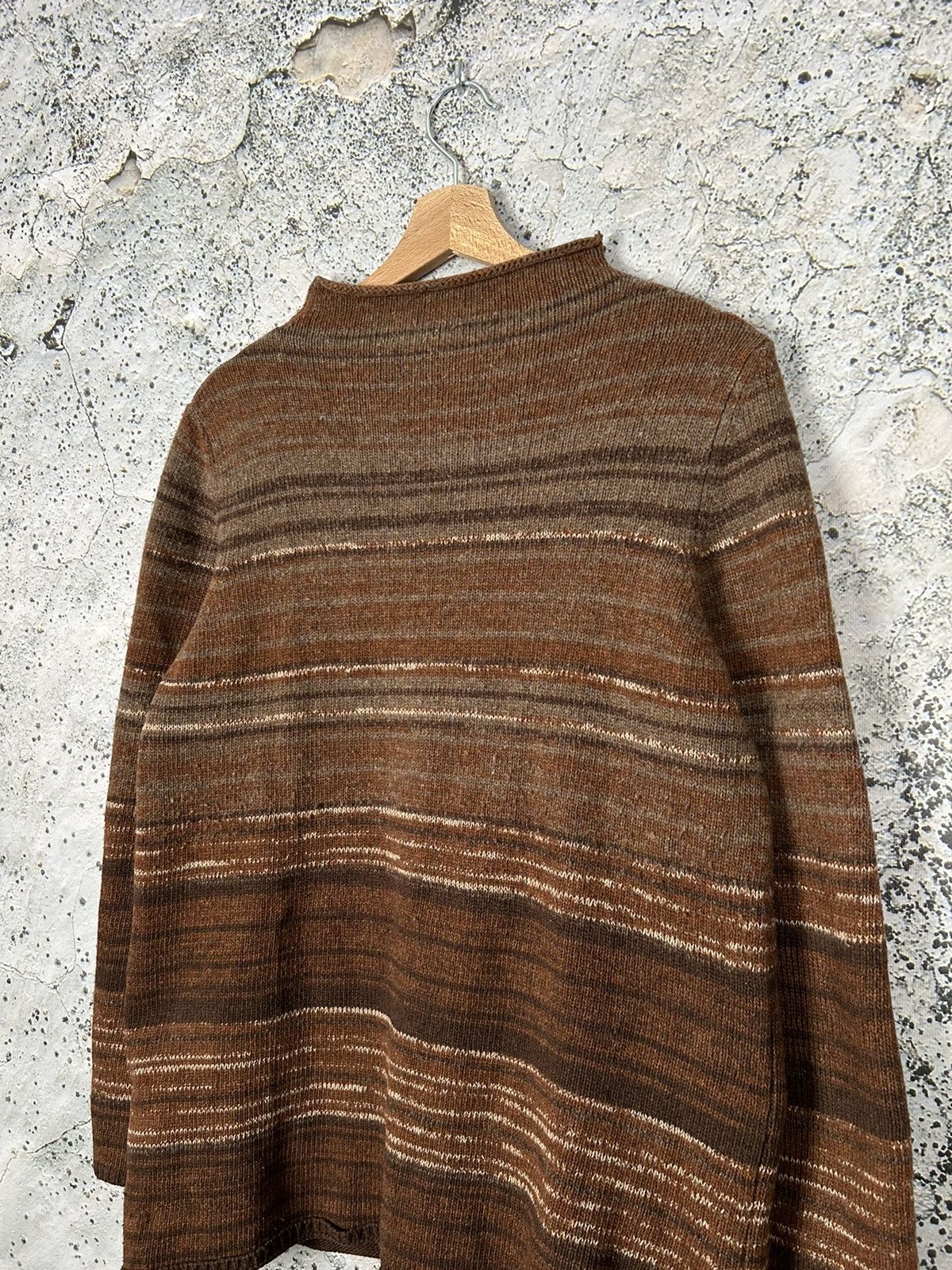 Vintage Vintage Brown Stripped Sweater Knit Made in Italy 90s Size US M / EU 48-50 / 2 - 2 Thumbnail