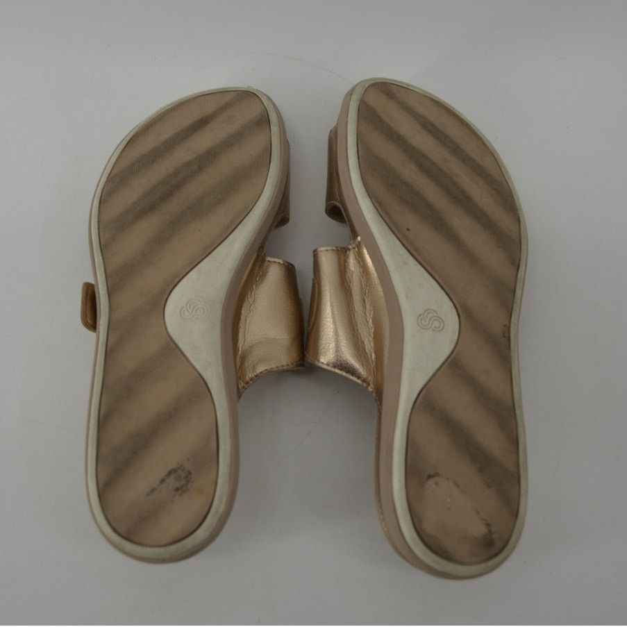 Clarks Cloudsteppers Clarks Size 9 June Tide Gold Metallic Slides Size US 9 / IT 39 - 10 Thumbnail
