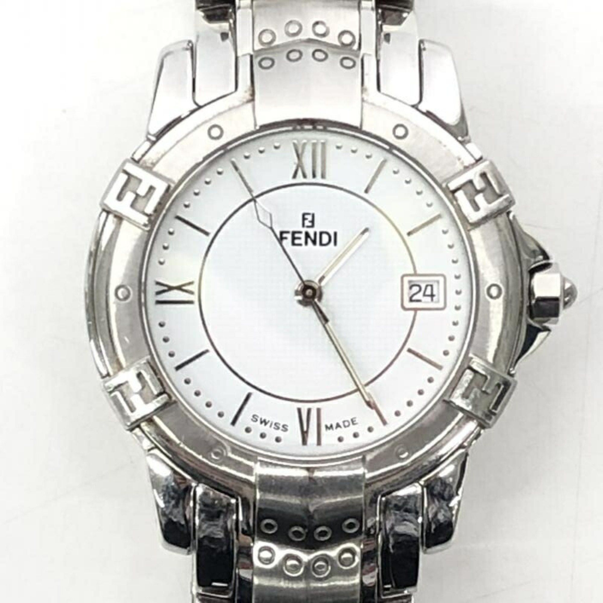 image of Fendi White Dial Date 3500G Quartz Fendi in Blue, Women's