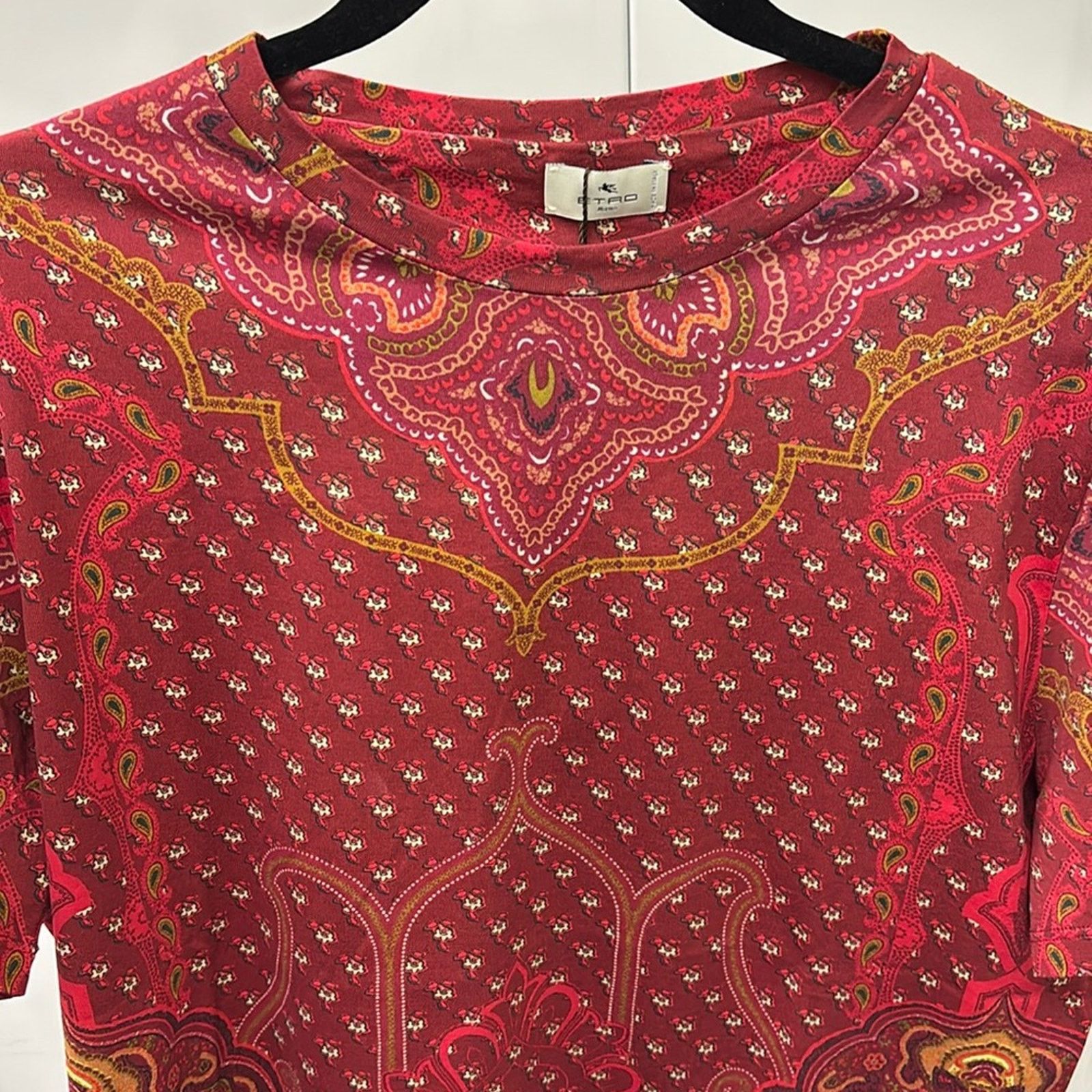 Etro NWT Etro Red and Yellow Short Sleeve Tee Intricate Pattern M Size US M / EU 48-50 / 2 - 1 Thumbnail