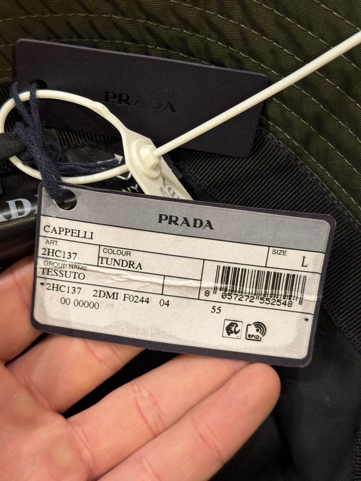 Prada Prada Nylon Bucket Hat - Olive Size ONE SIZE - 15 Thumbnail