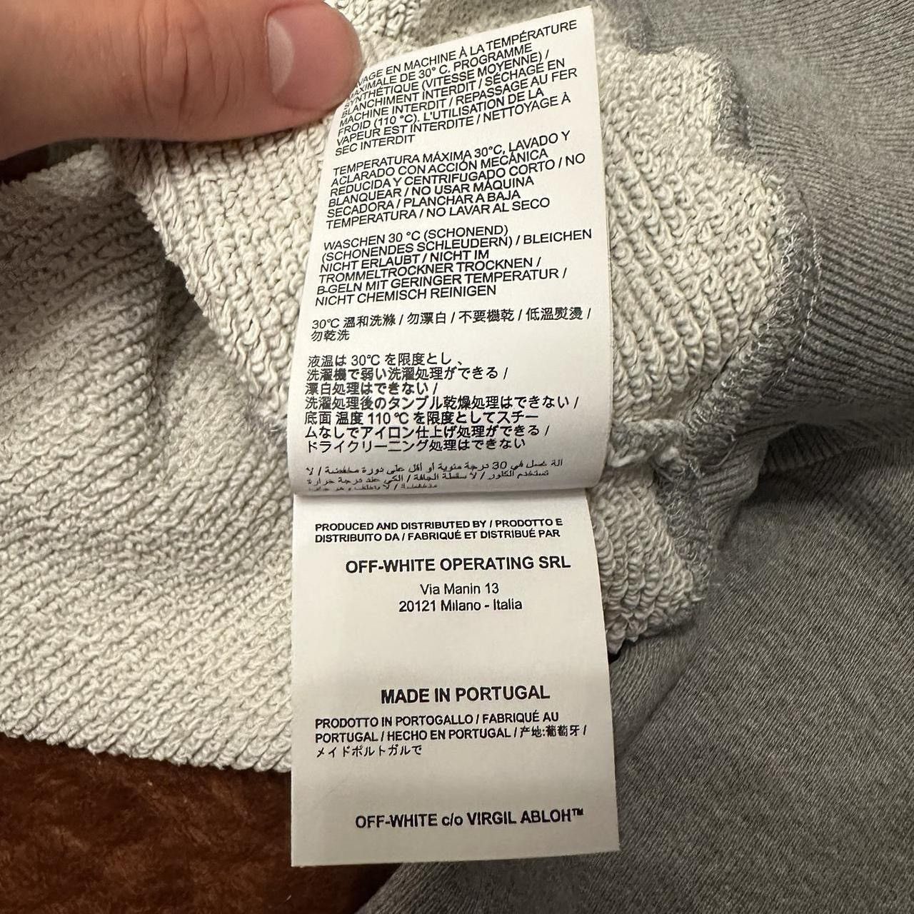 Off-White Heather Grey Off-White Crewneck Size US L / EU 52-54 / 3 - 6 Thumbnail