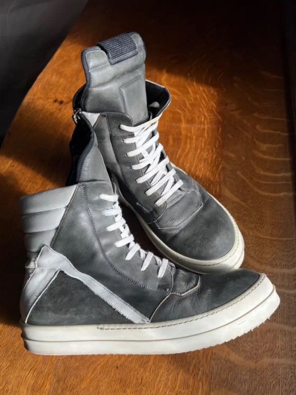 rick owens Hollywood geobasket グレー Rick Owens Gray Hollywood Geobasket Sneakers Rick Owens