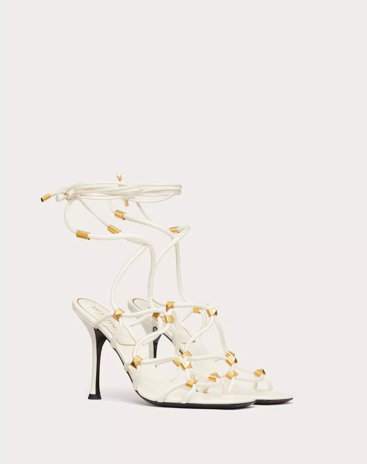 Valentino o1s1wg111125 Rockstud Net Sandals in Ivory Size US 8 / IT 38 - 2 Thumbnail