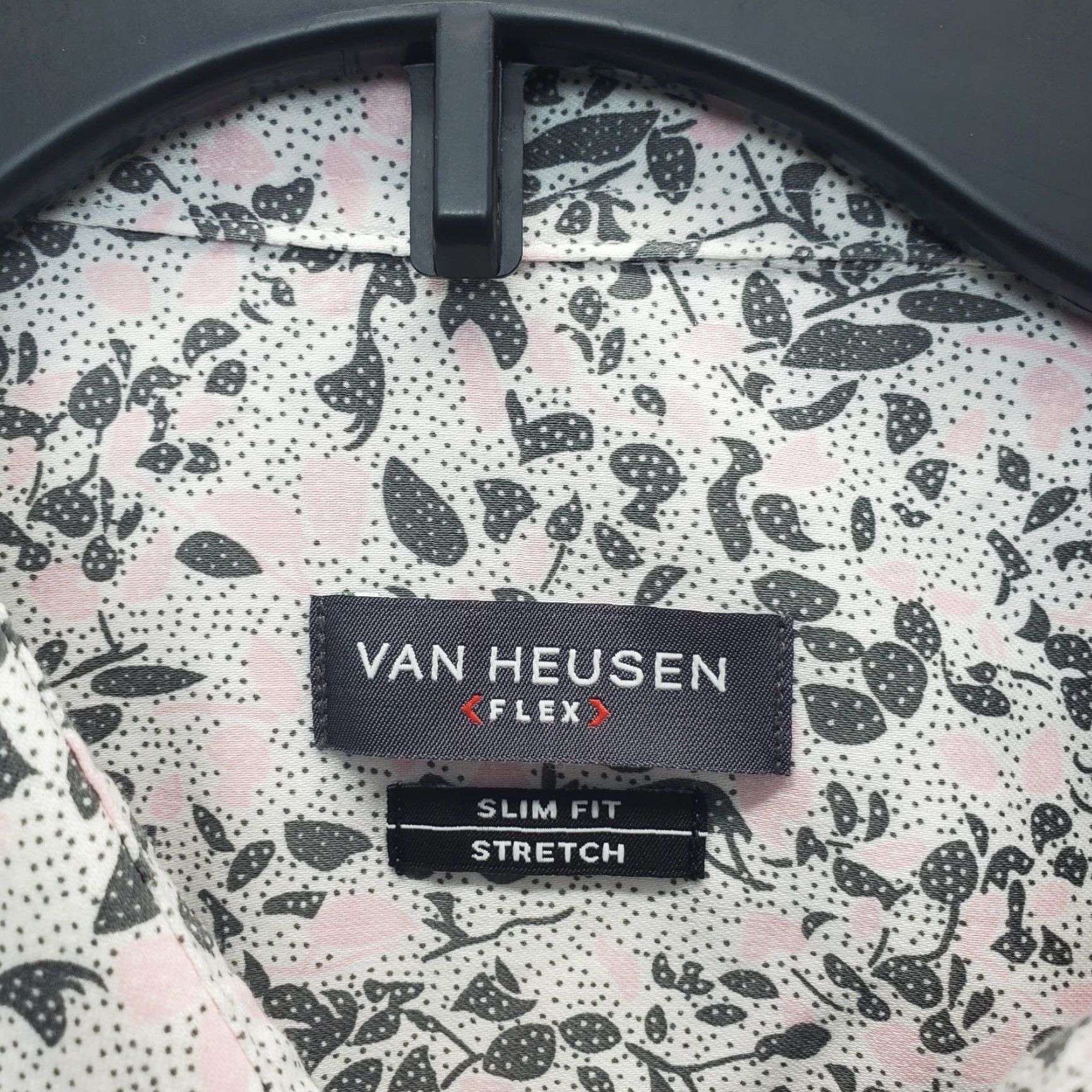 Van Heusen Van Heusen Mens Dress Shirt Multicolor Floral Slim Fit Flex Button Up Size 18 Size 48R - 4 Thumbnail
