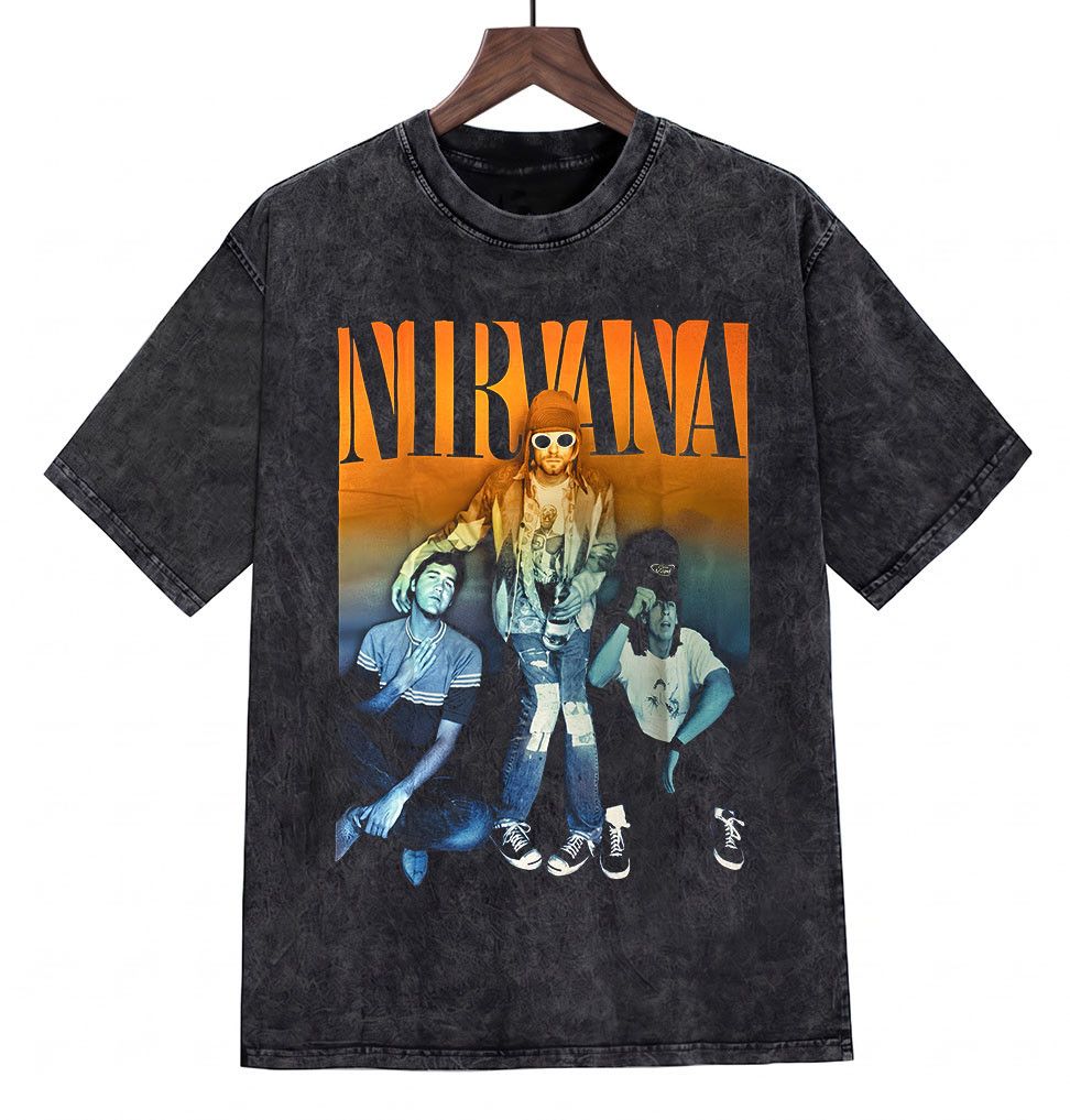 Band Tees Nirvana Kurt Cobain Grunge Band Tshirt Tee for Fans Size US XL / EU 56 / 4 - 1 Thumbnail