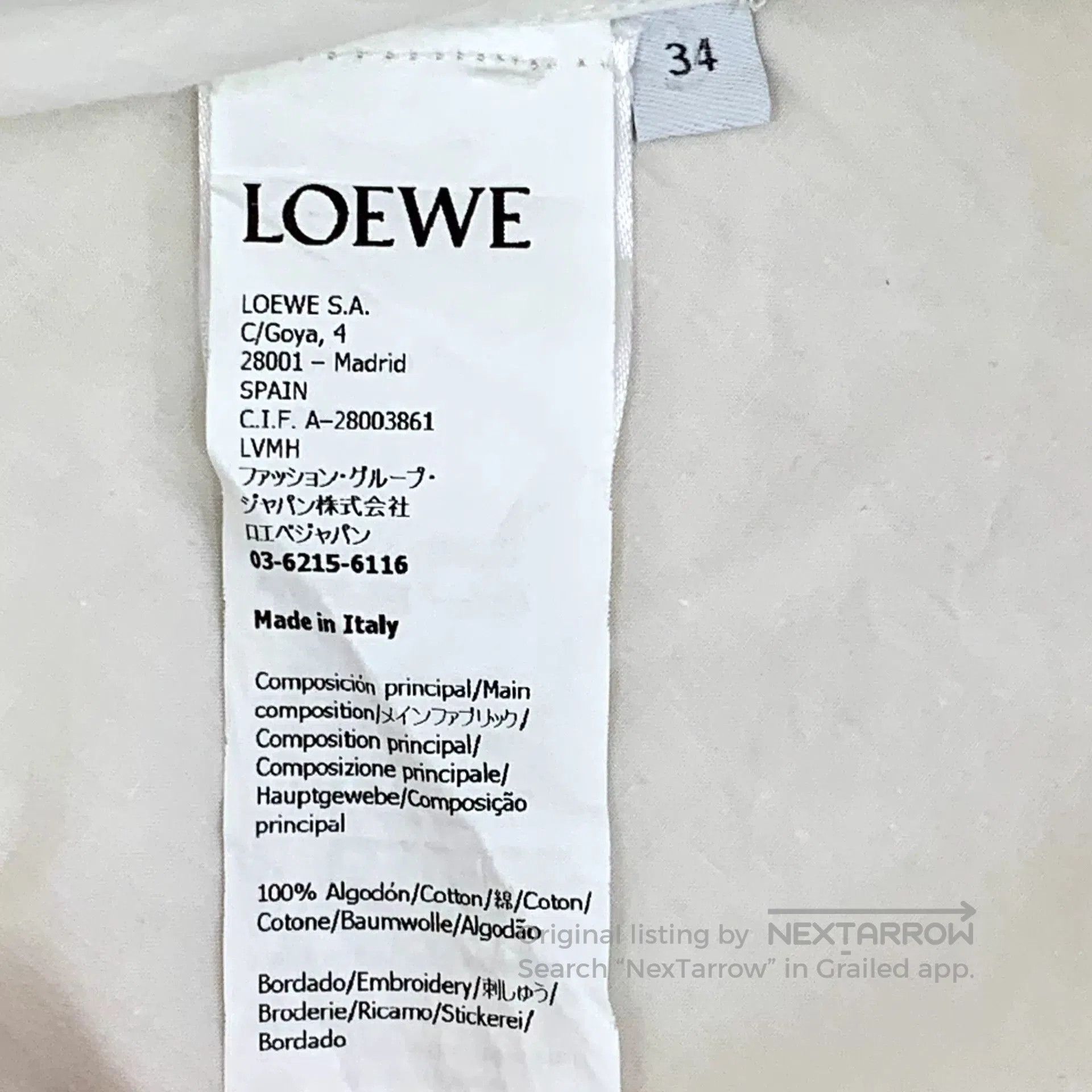 Loewe Loewe White Cotton Shirt Dress. Size XXS / US 00 / IT 34 - 7 Thumbnail