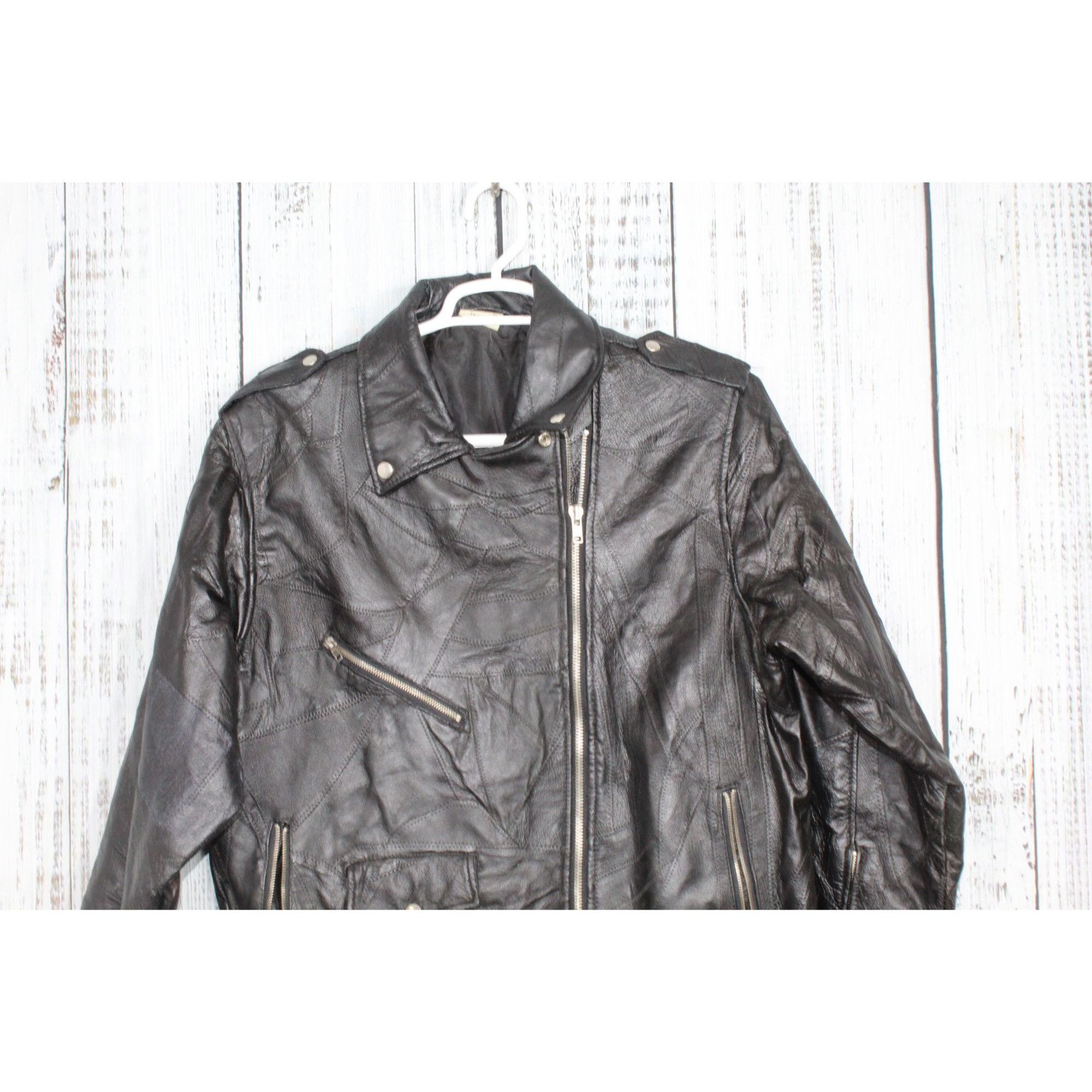 Vintage Vintage 90s Flight Path Black Biker Jacket Mens Size XXL Size US XXL / EU 58 / 5 - 2 Thumbnail