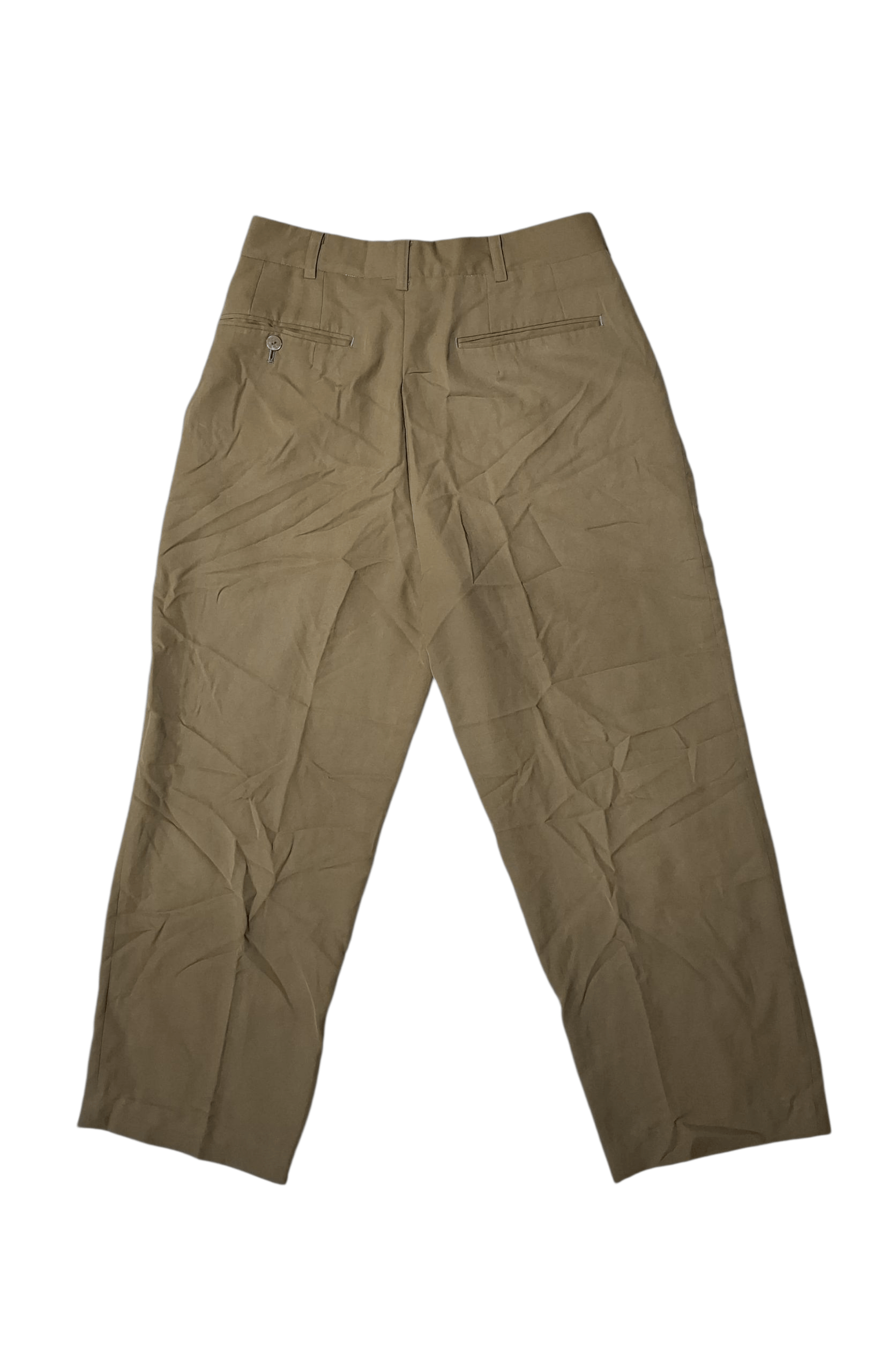Balenciaga Vintage Balenciaga Sports Paris Pleated Trousers Khaki Beige Size 28" / US 6 / IT 42 - 6 Thumbnail