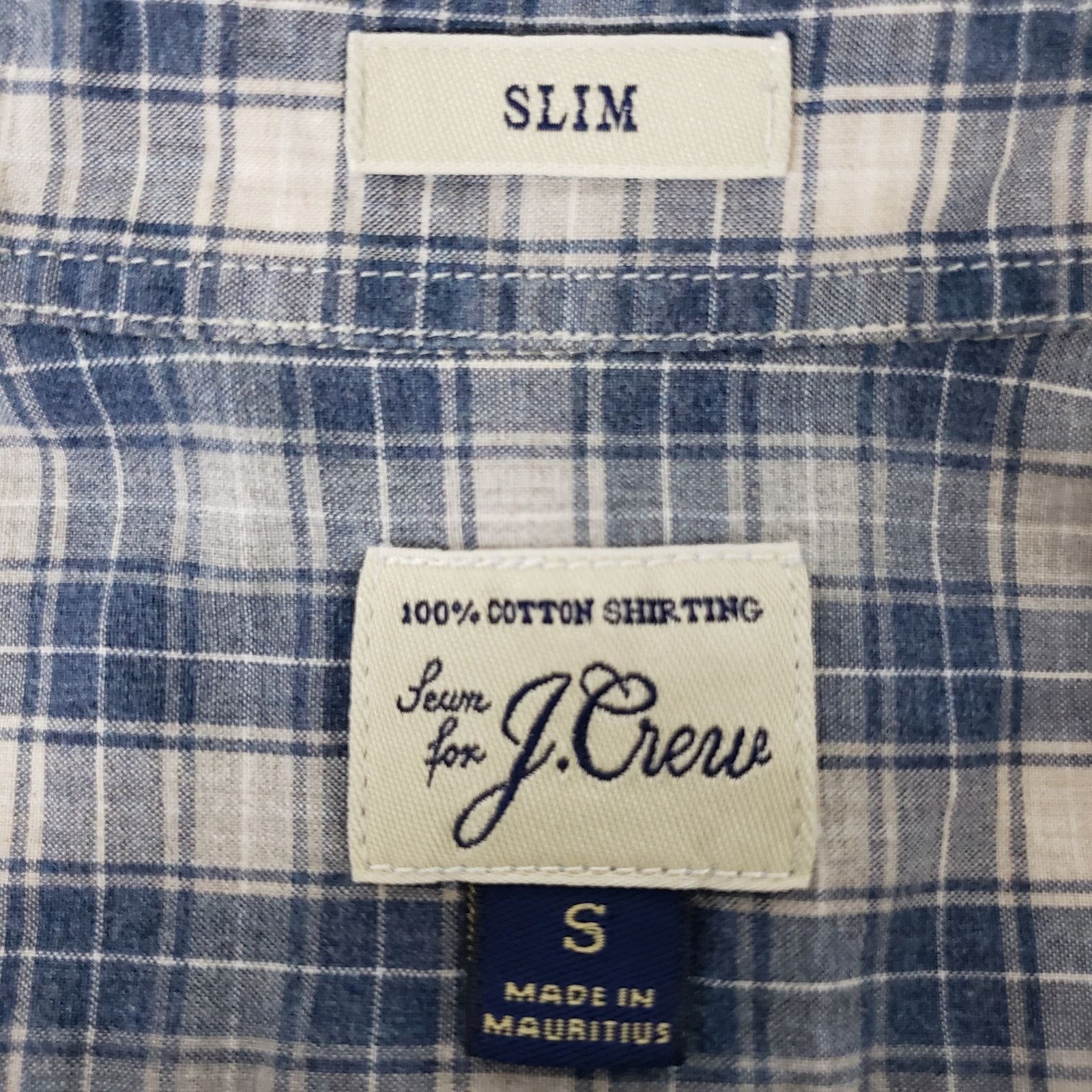 J.Crew J. Crew Shirting Slim Fit Blue Plaid Check Button down S Size US S / EU 44-46 / 1 - 10 Thumbnail