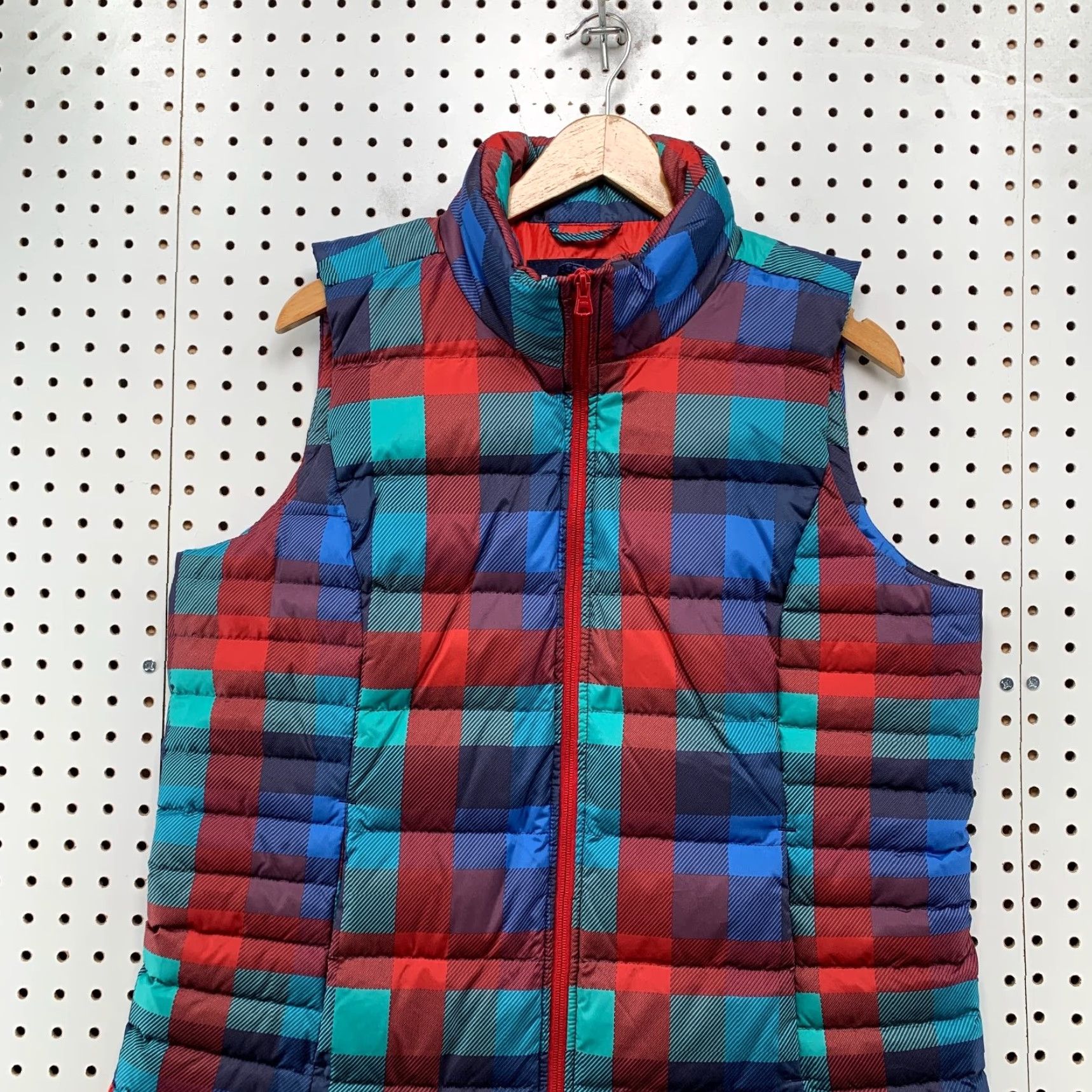 Lands' End Lands End Down Puffer Vest Womens Large Multicolor Plaid Sleeveless Preppy Size L / US 10 / IT 46 - 4 Thumbnail