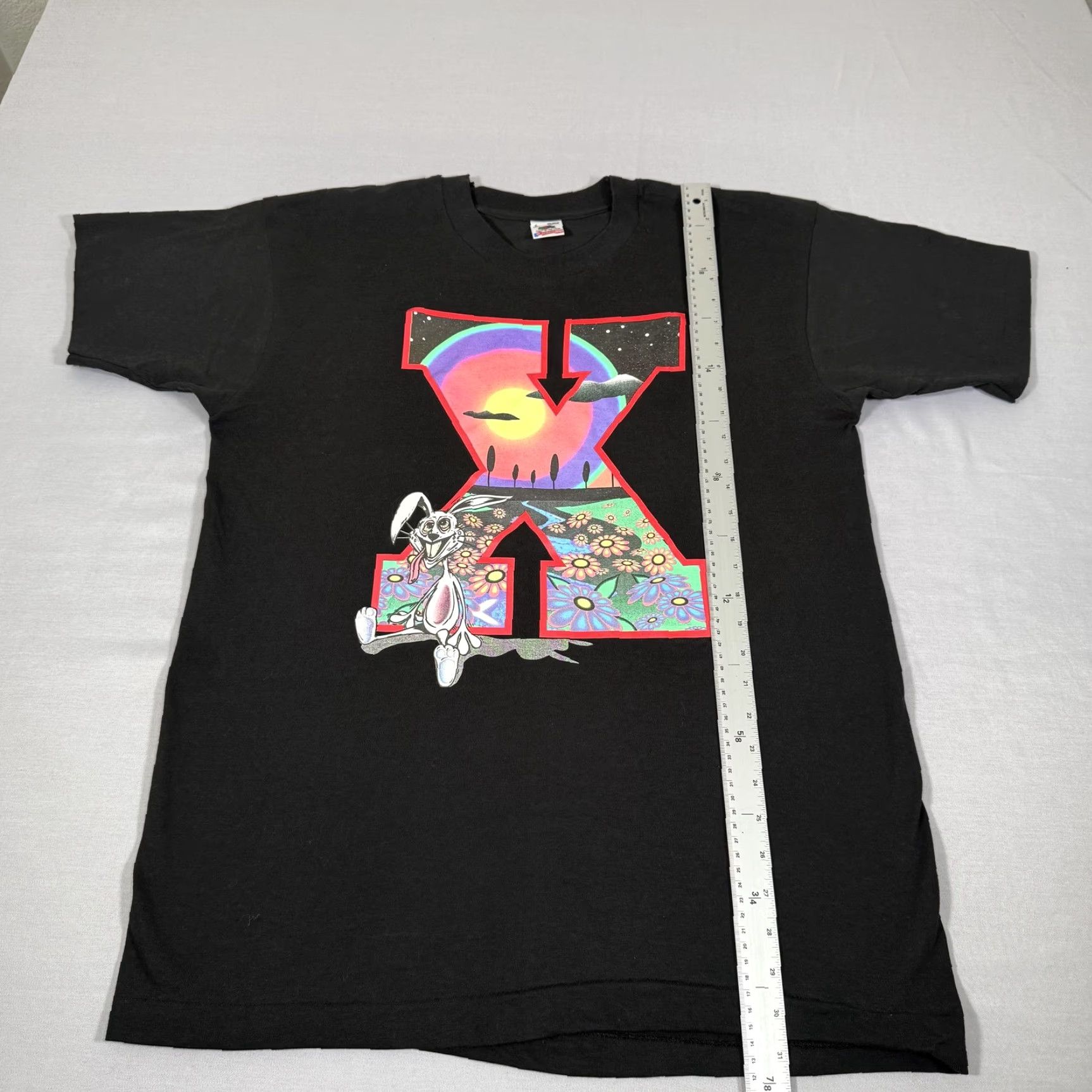 Fruit Of The Loom VINTAGE Dog Eat Dog Shirt Mens Large Black X Rabbit Psychedelic Band Tee 90s Size US L / EU 52-54 / 3 - 7 Thumbnail