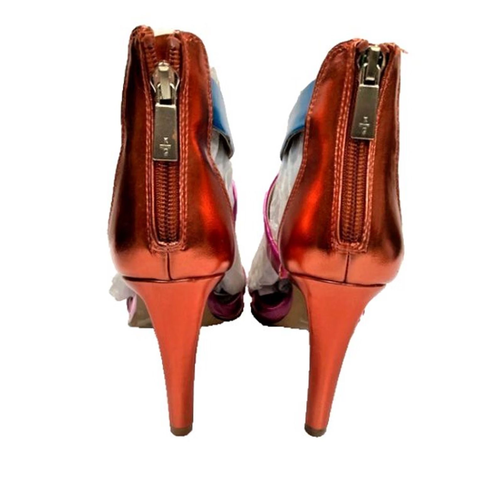 Kenneth Cole Kenneth Cole Women's Heels Brooke Cross Sandal KL23BRO02 Metallic Red Sandal Criss Cross Back Zip Strappy Heel Womens US 6 EU 36 UK 4 Size US 4 / IT 34 - 3 Thumbnail